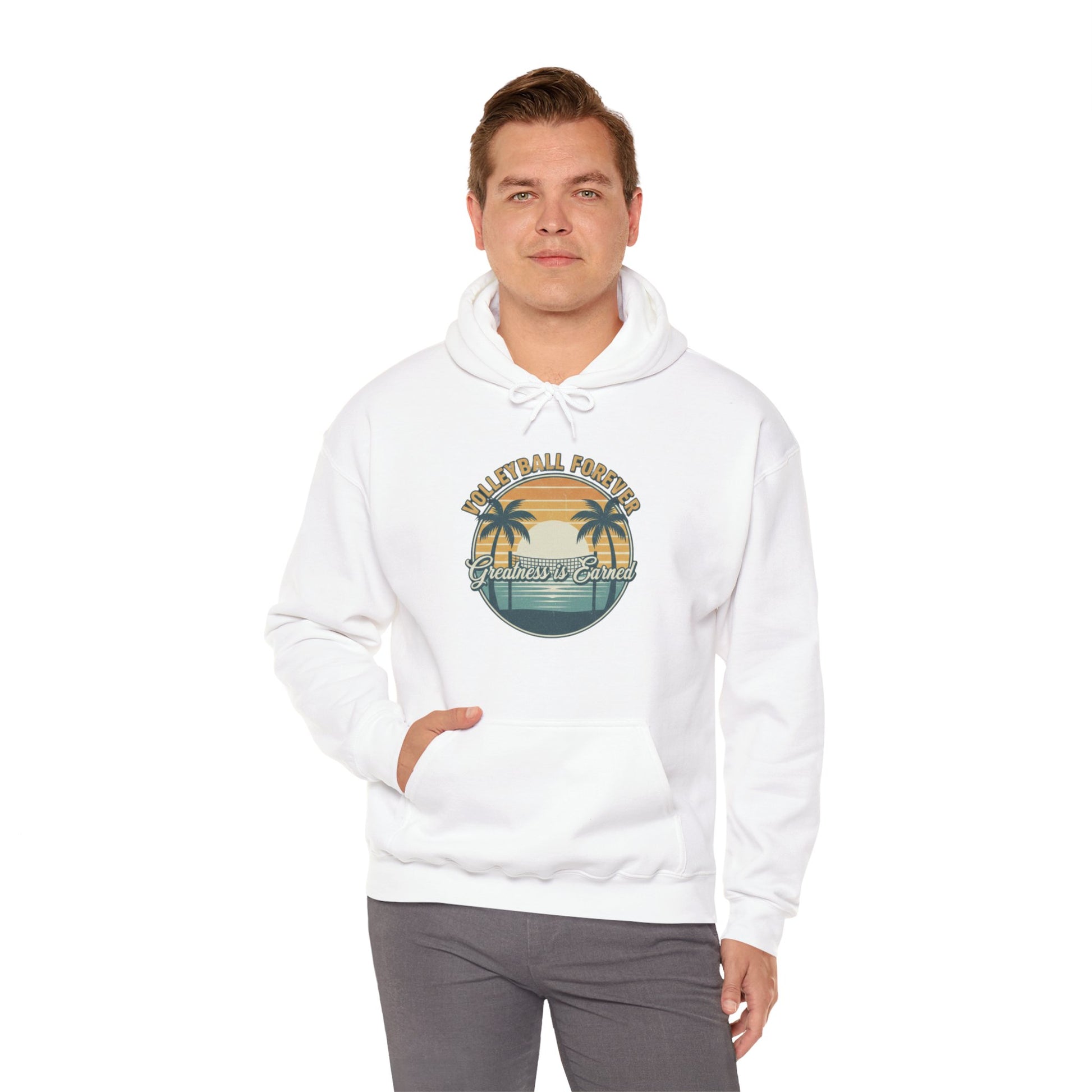 Volleyball Forever clean lettering hoodie graphic
