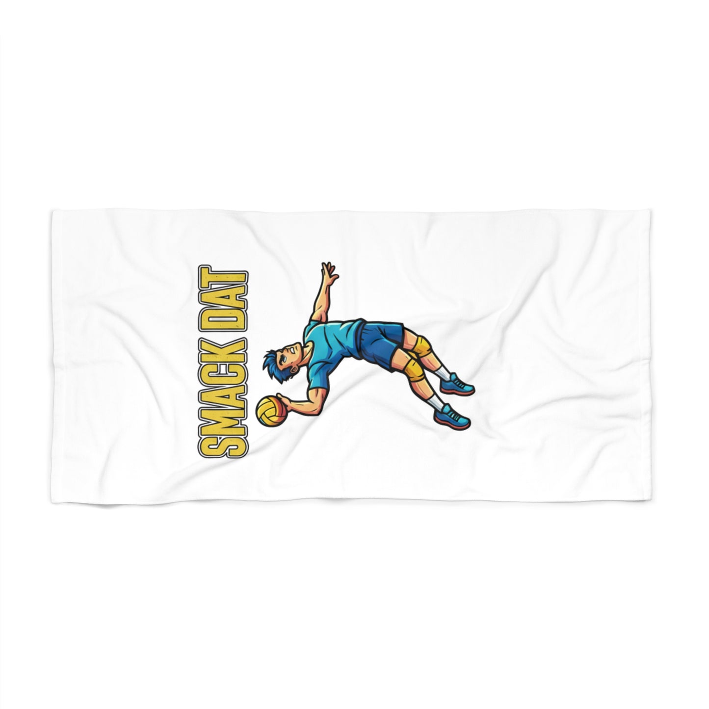 Smack Dat volleyball slogan illustrated beach towel