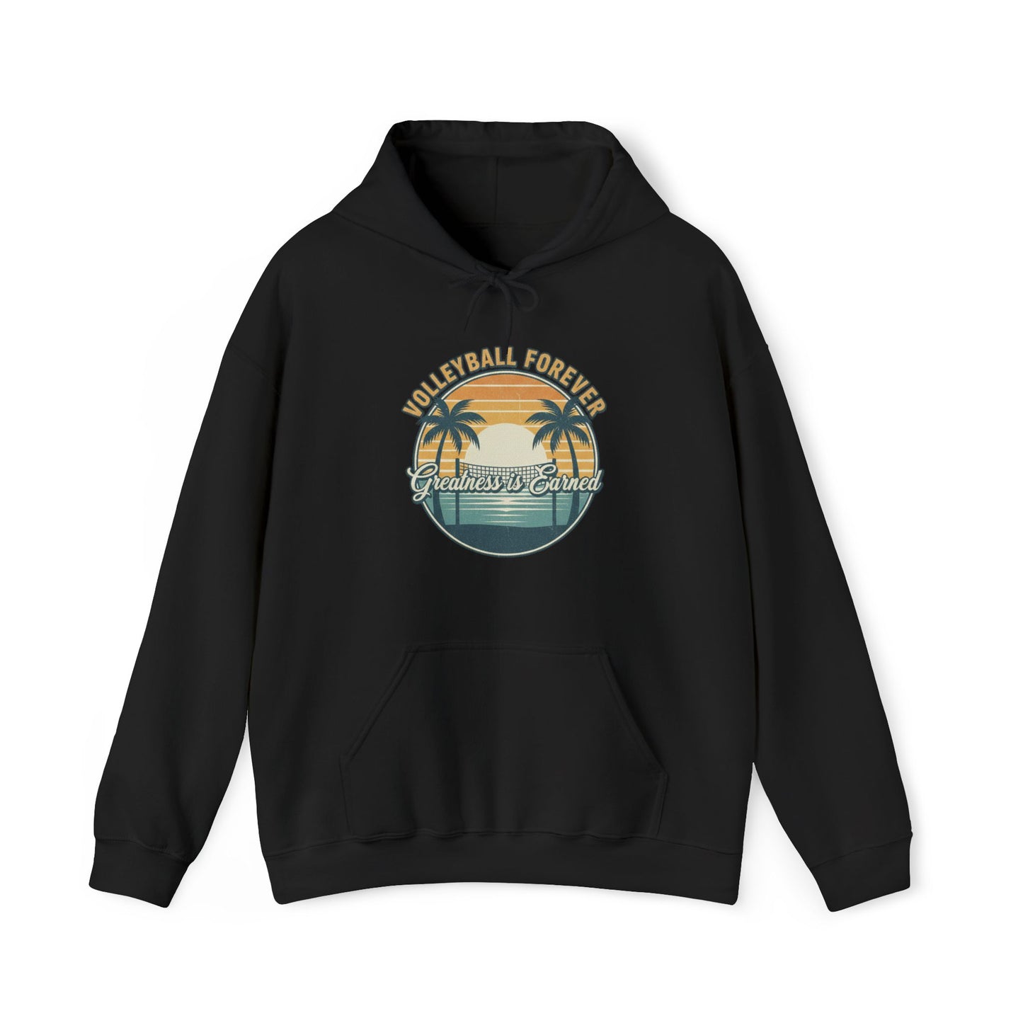 Volleyball Forever minimalist text hoodie artwork