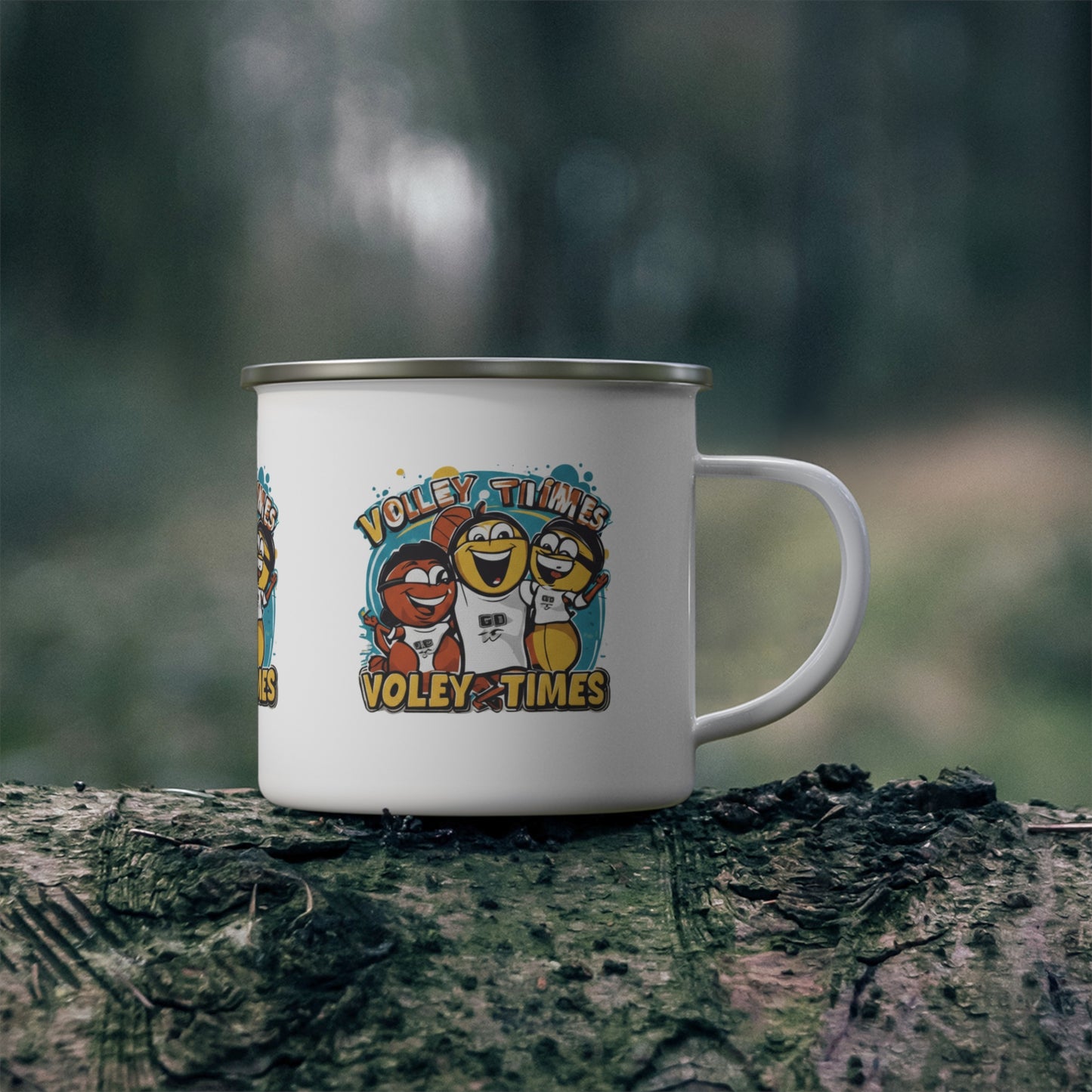 Volleyball adventure enamel mug for camping