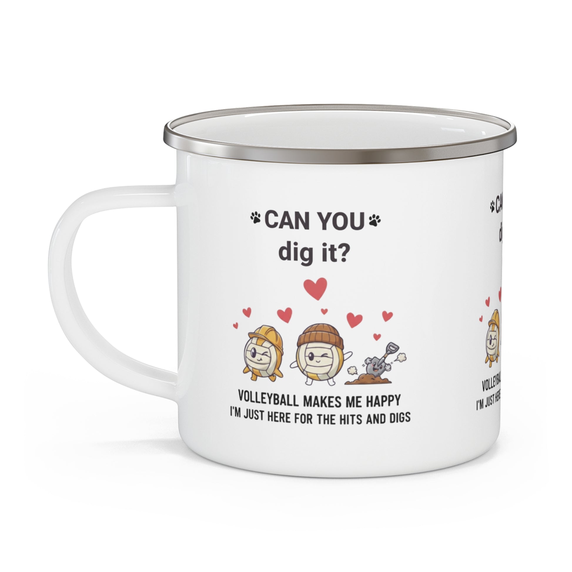 Summer volleyball enamel mug