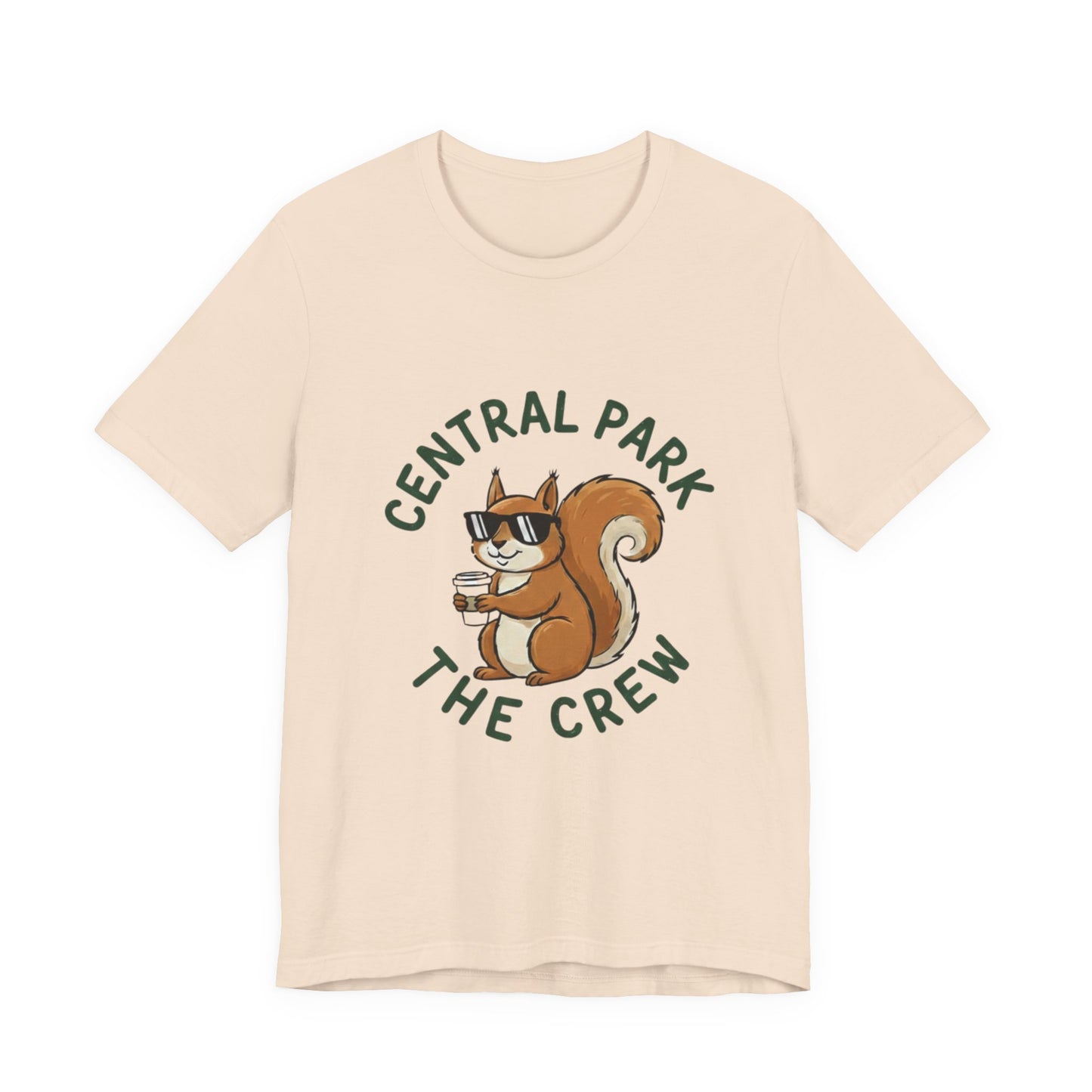 T-shirt with squirrel wearing sunglasses drinking coffee