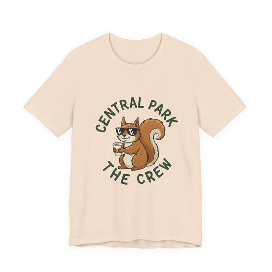 T-shirt with squirrel wearing sunglasses drinking coffee