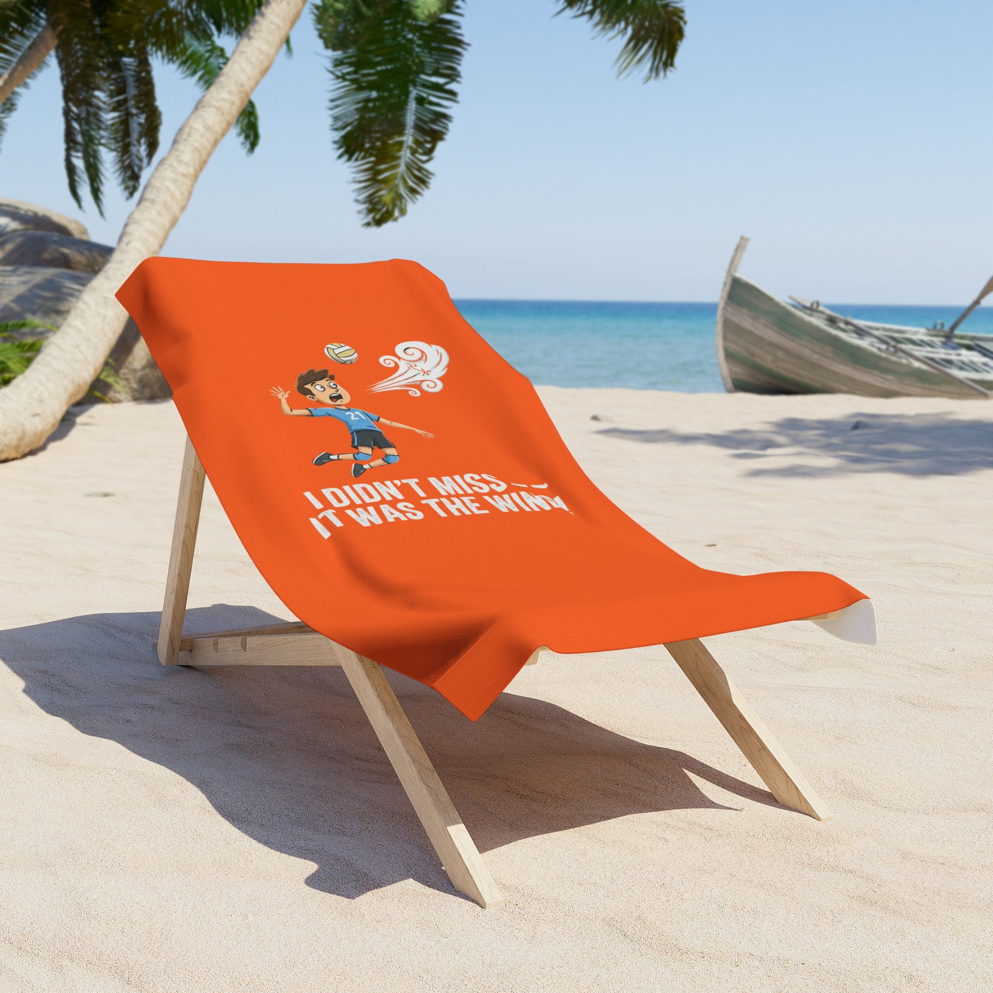 Volleyball humor slogan I Dont Miss It Was the Wind towel