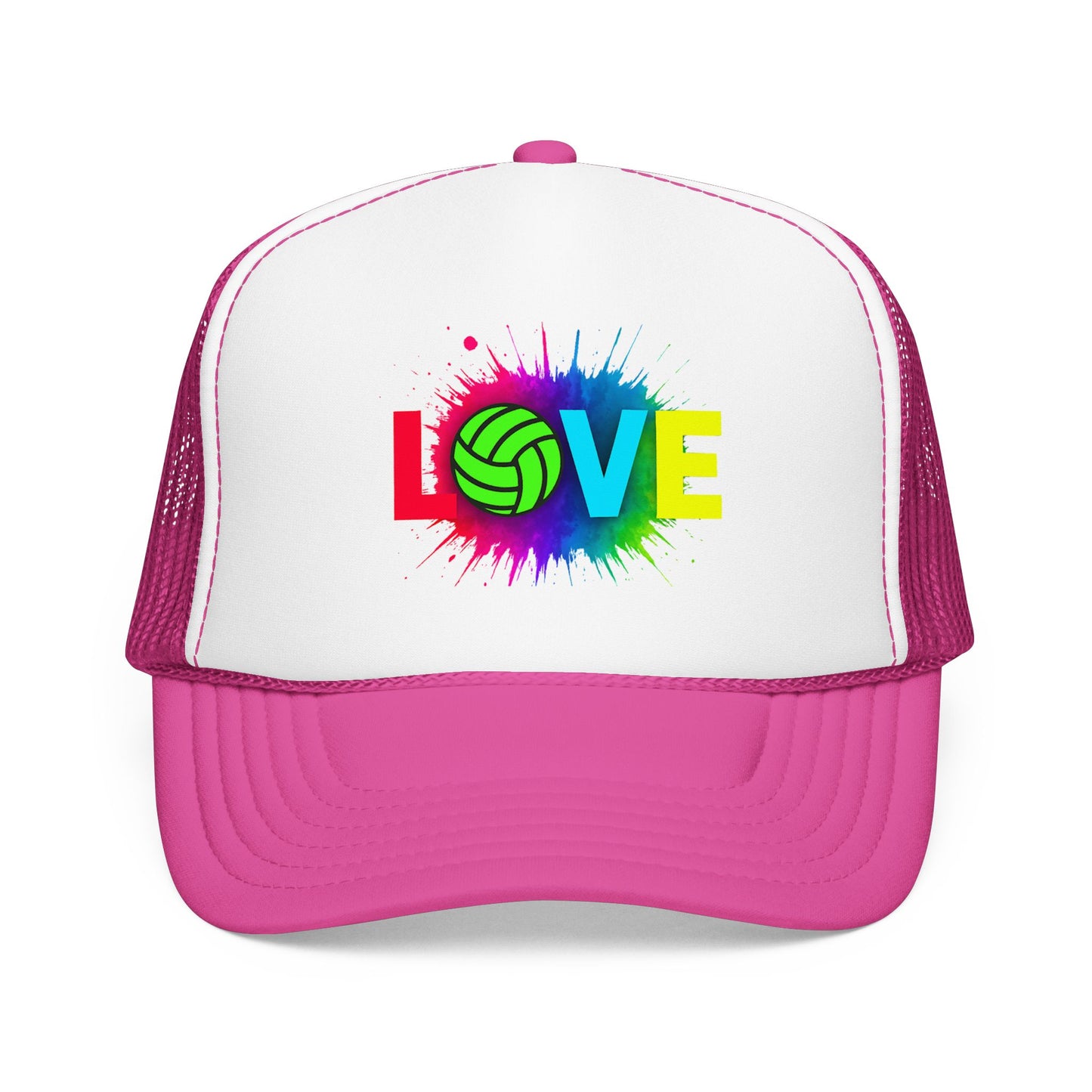 Love volleyball trucker hat text design