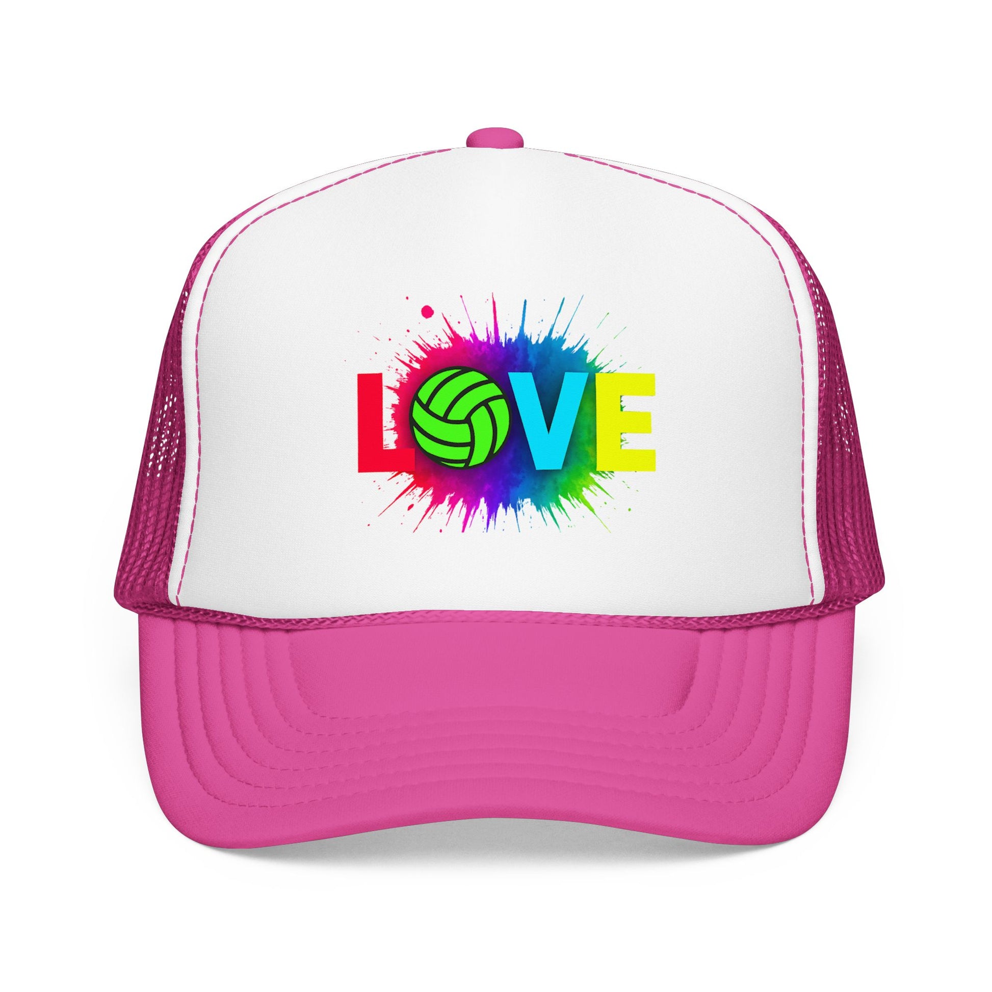Love volleyball trucker hat text design