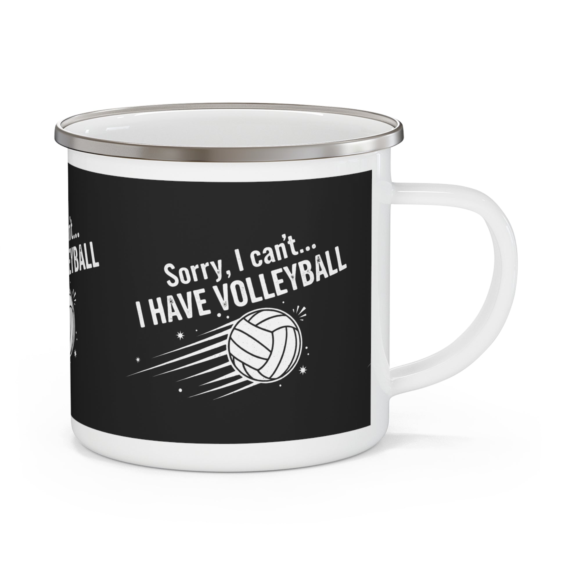 Funny volleyball camping mug