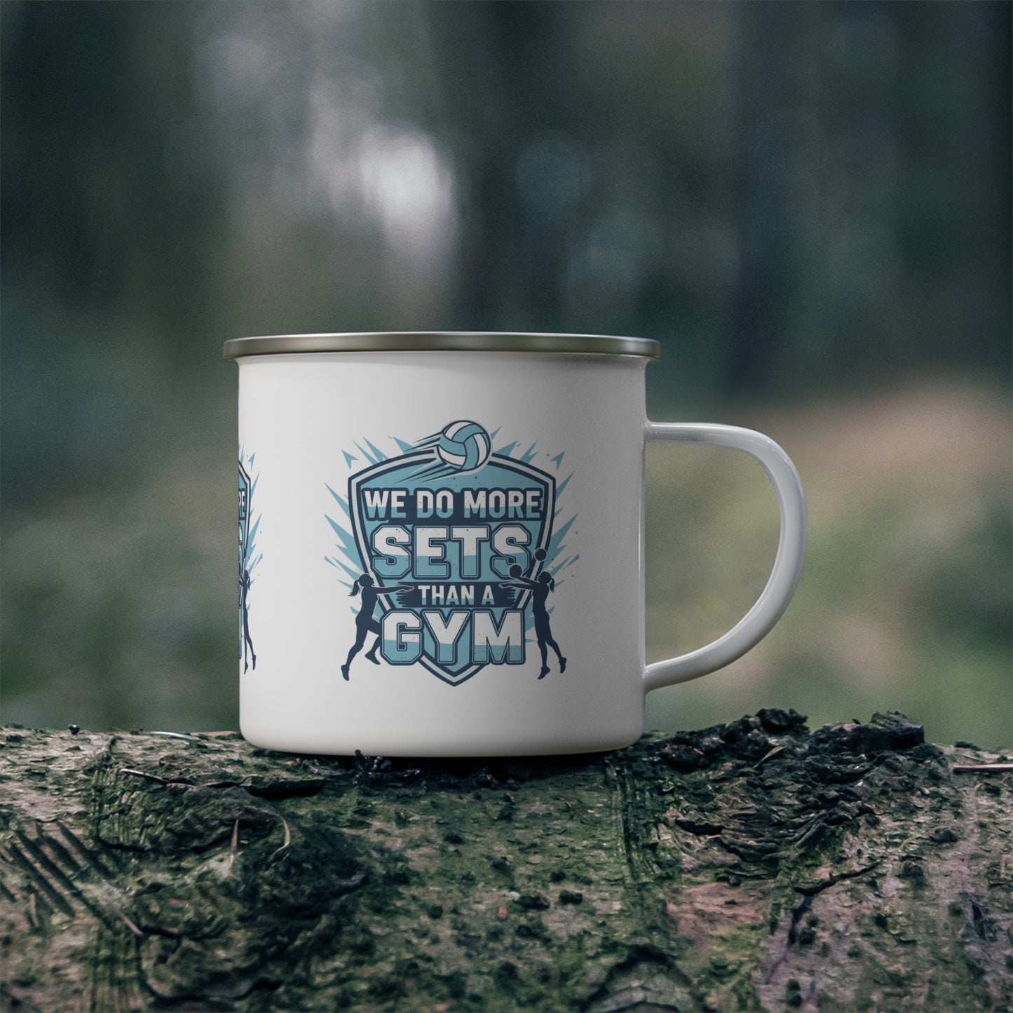 Funny volleyball quote camping mug