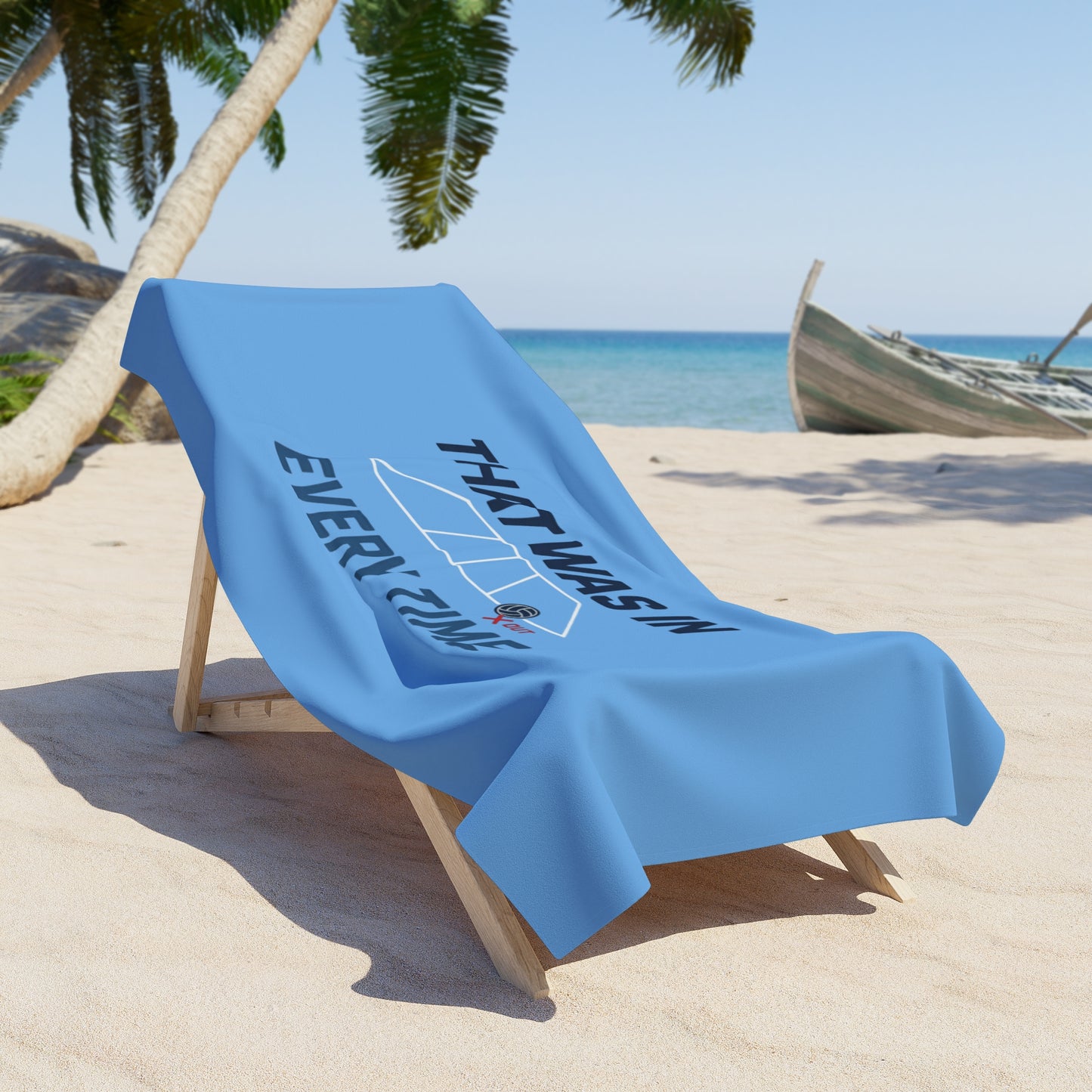 volleyball player joke beach towel design