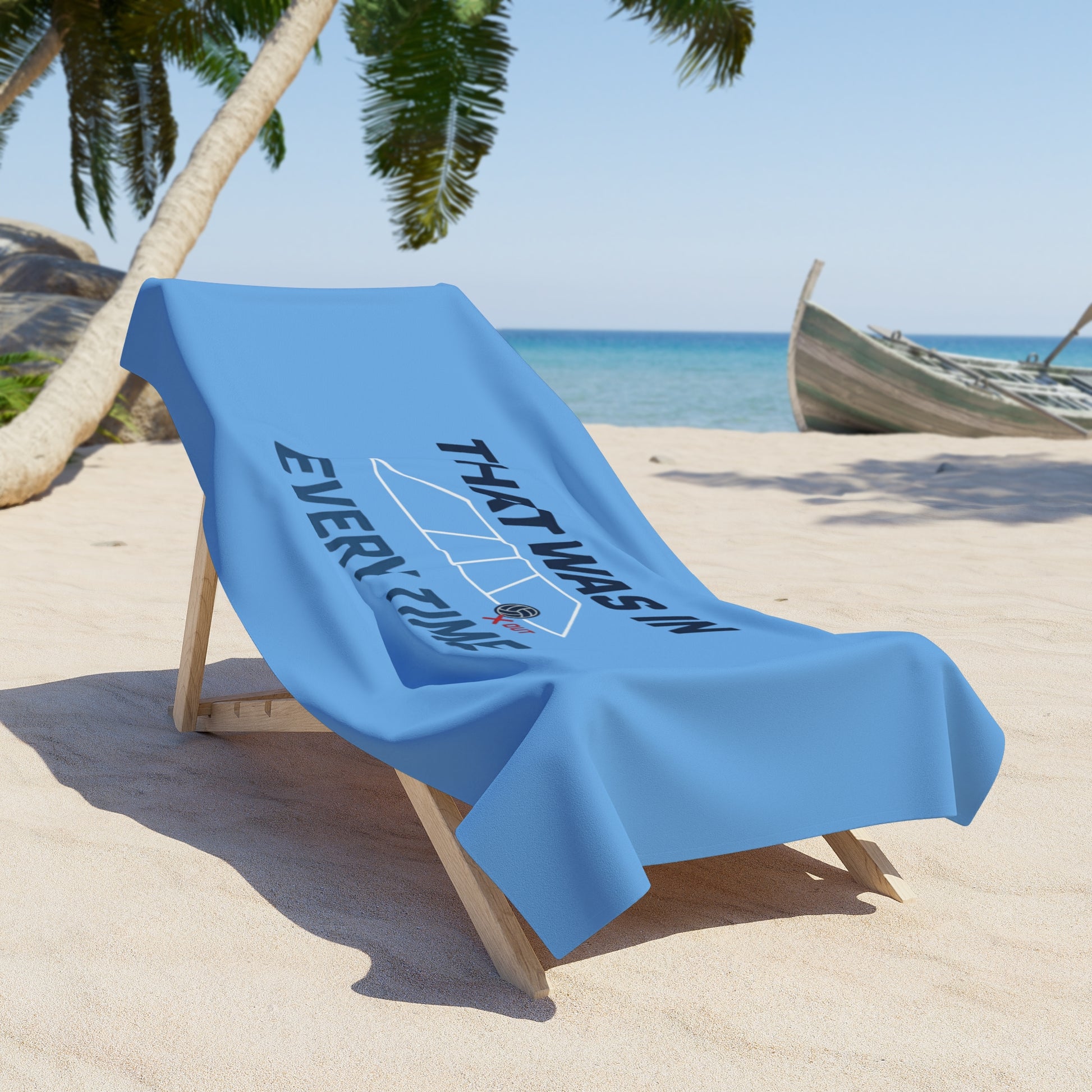 volleyball player joke beach towel design
