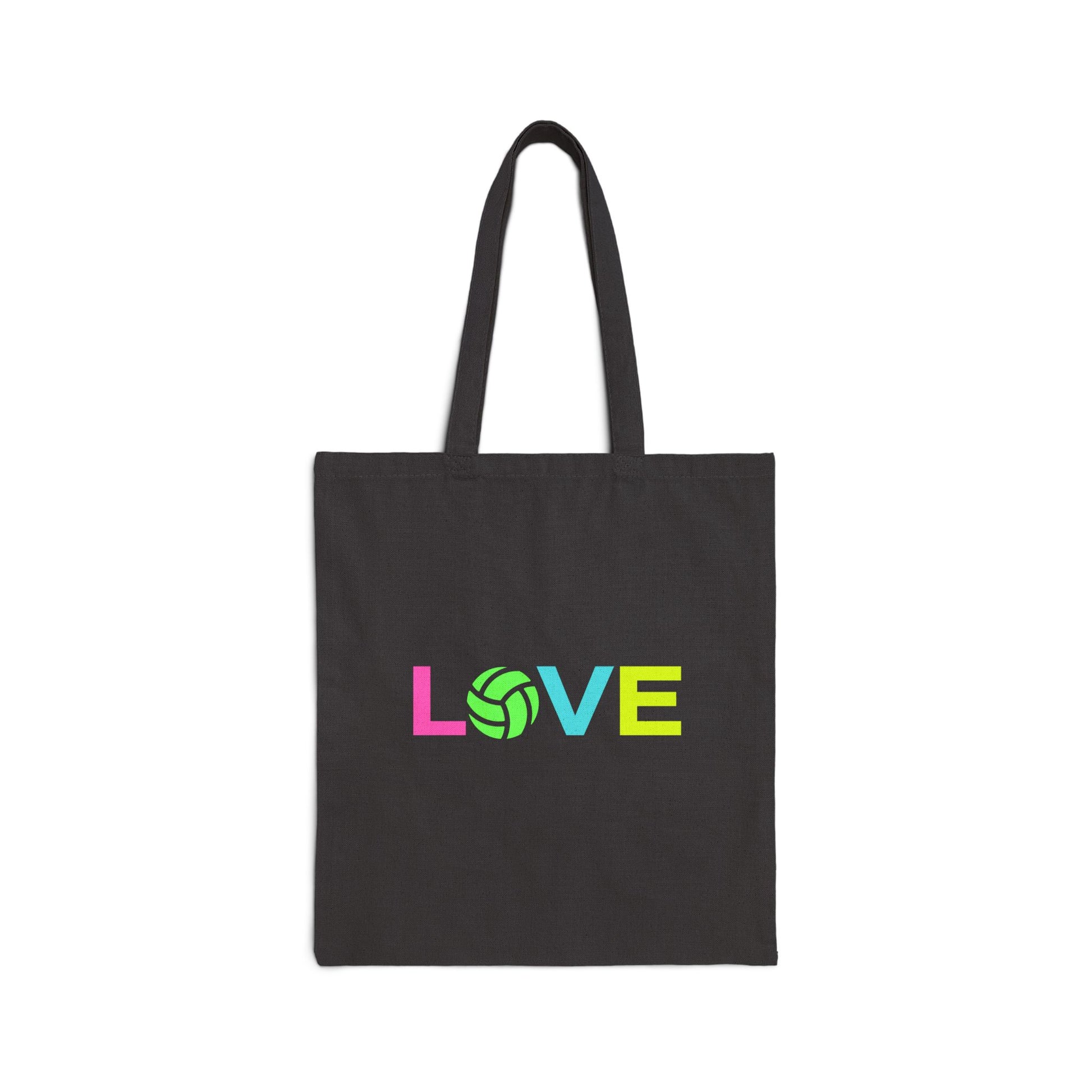 volleyball canvas tote bag with minimalist love theme