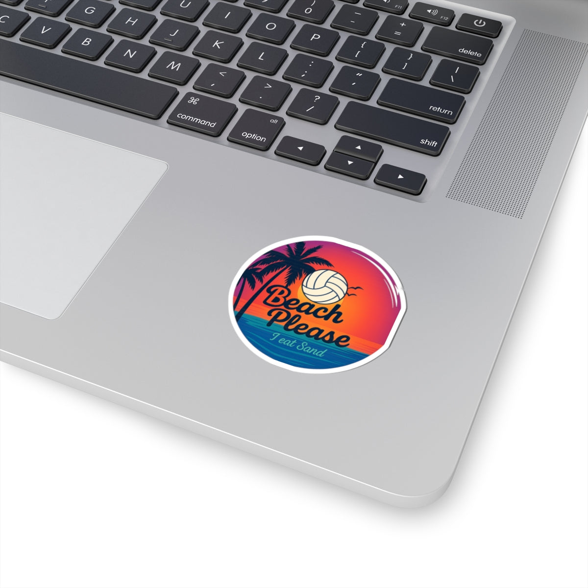 fun beach volleyball sticker design