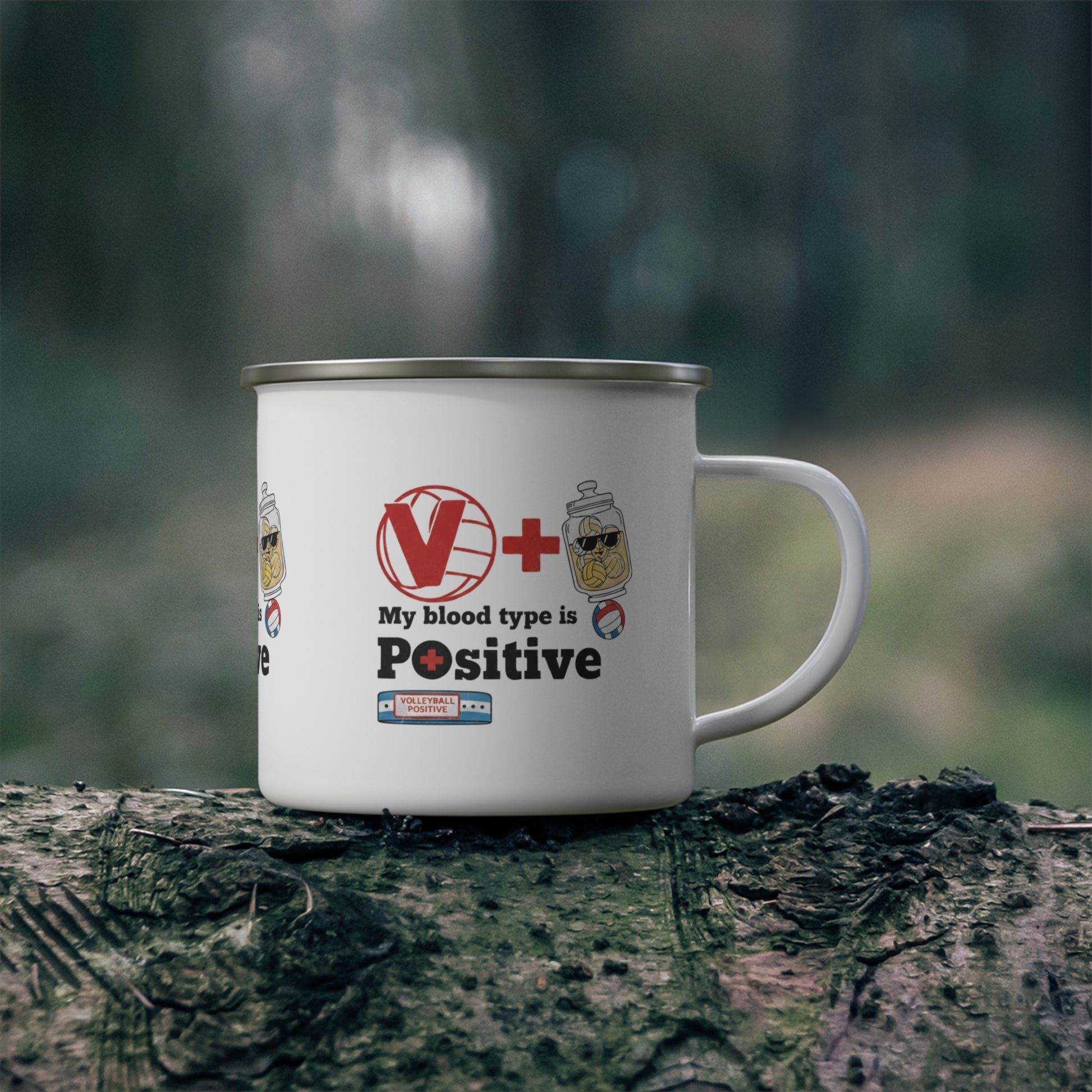 Funny volleyball design camping mug