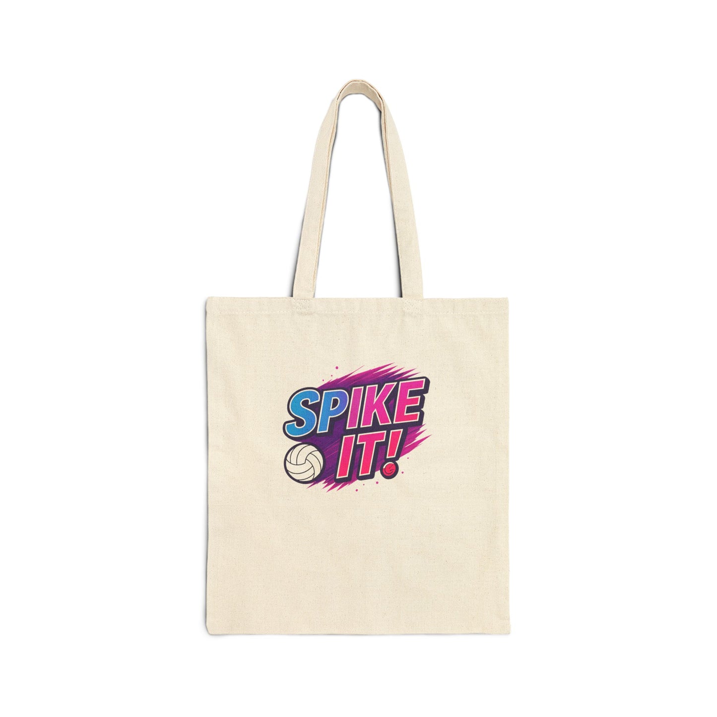 spike it volleyball tote bag with bold text design