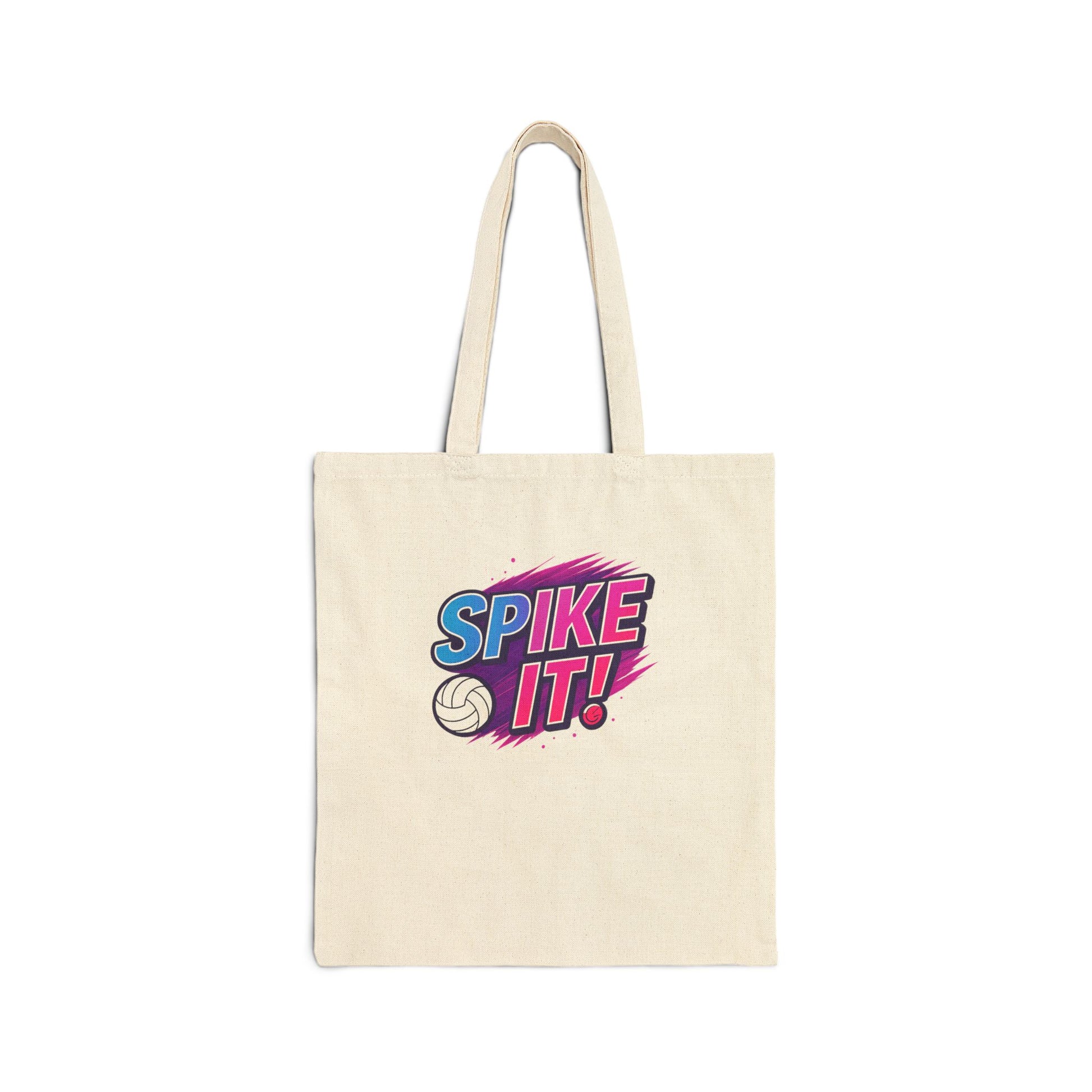 spike it volleyball tote bag with bold text design