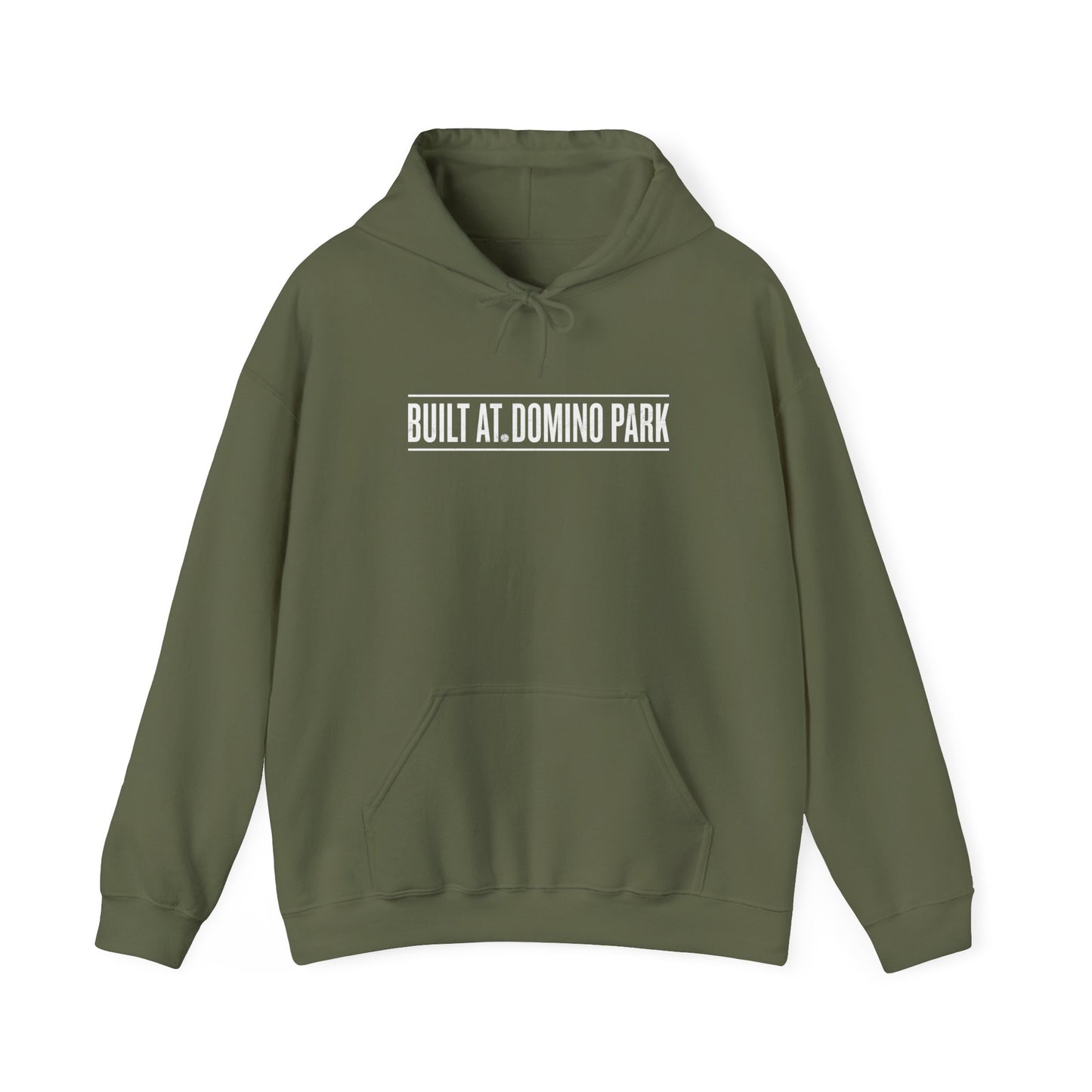 Built at Domino Park slogan hoodie graphic