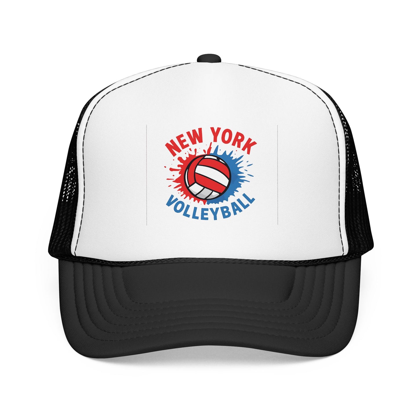 Bold New York volleyball typography with splash graphic