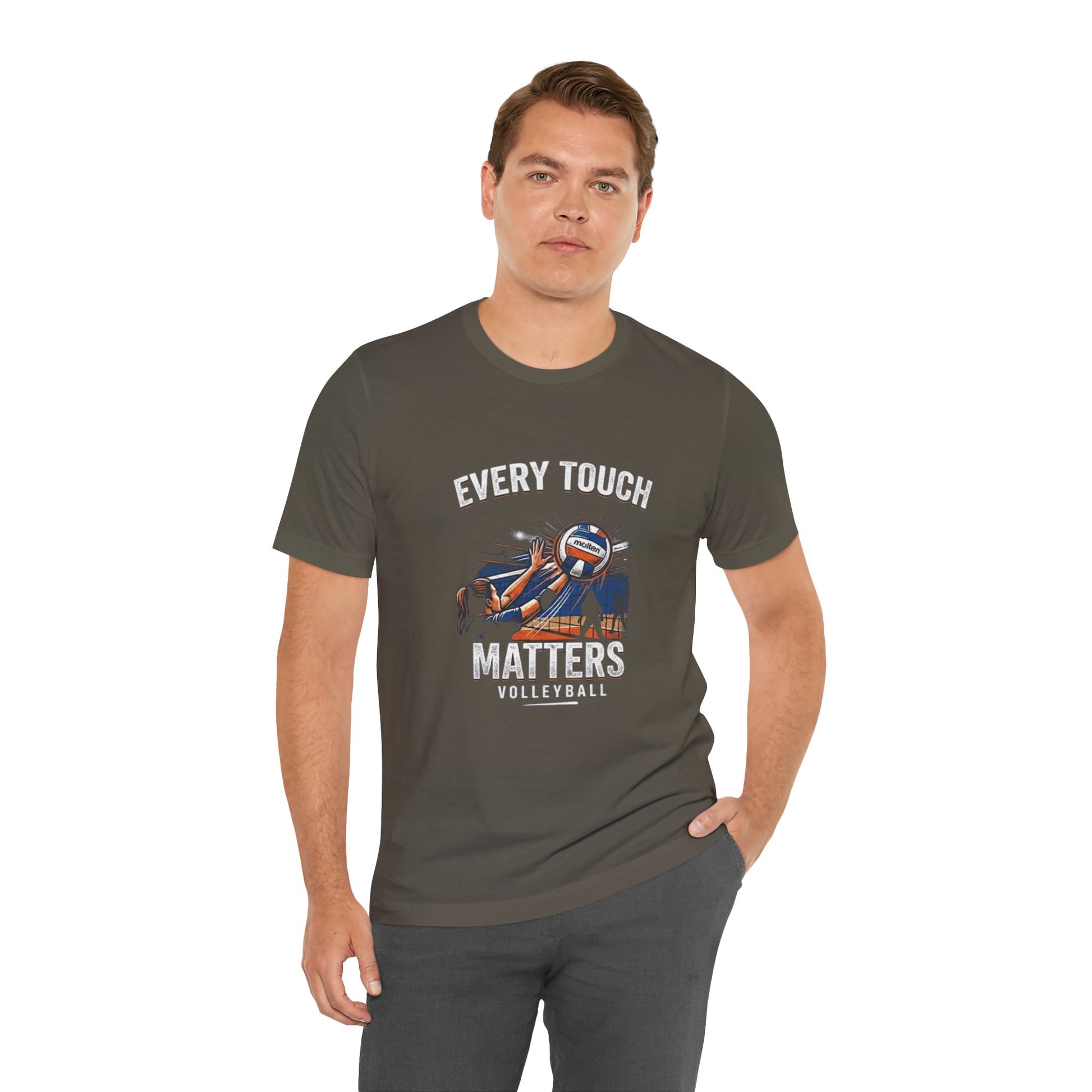 Modern volleyball slogan with structured text alignment