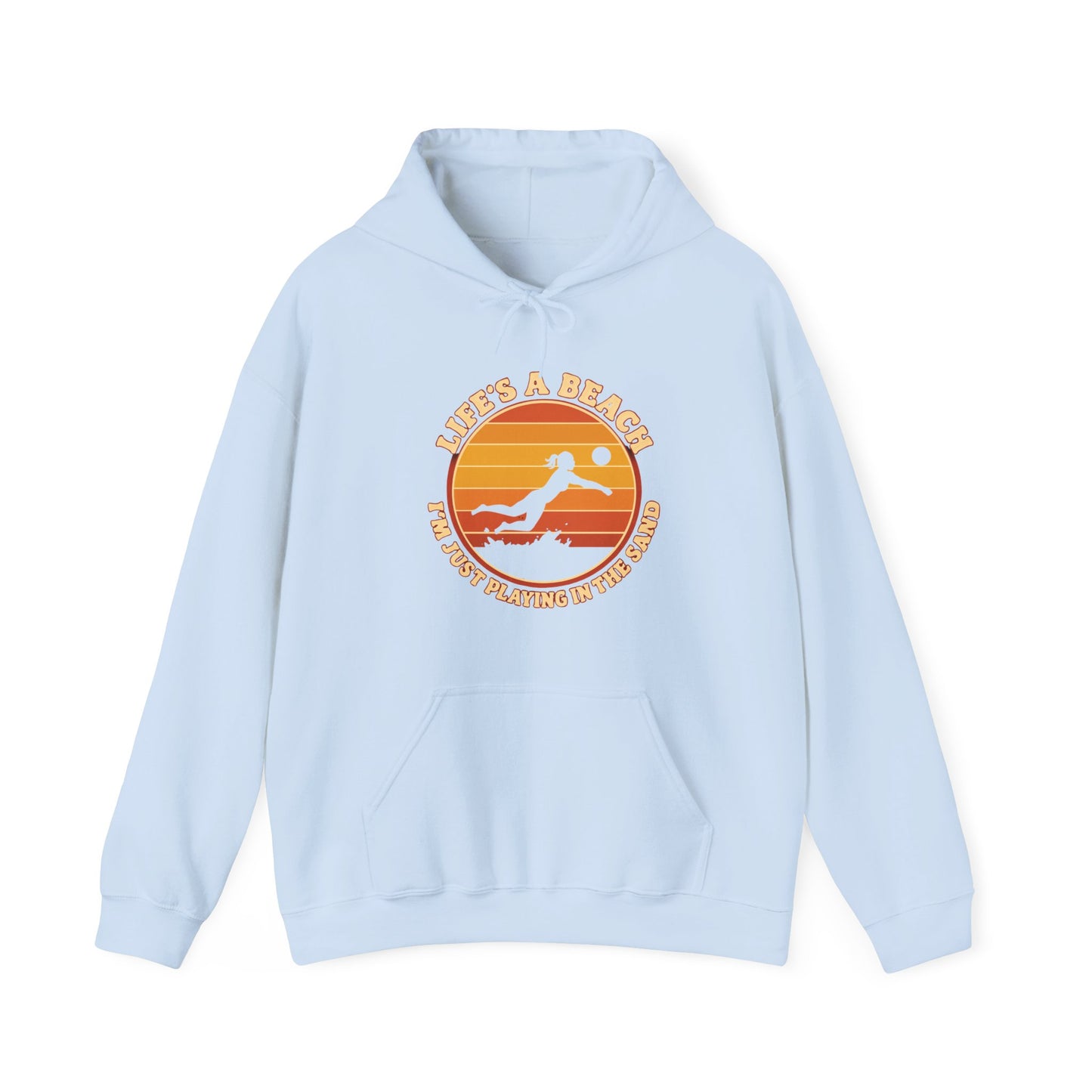 Life’s a beach volleyball quote hoodie graphic