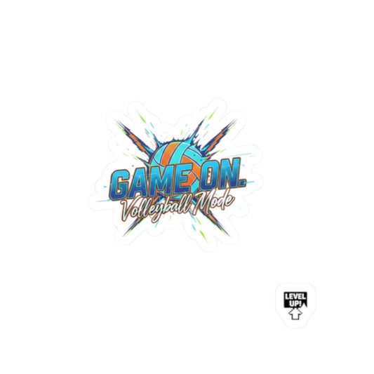 Kiss-cut sticker featuring “Game On Volleyball Mode” design.