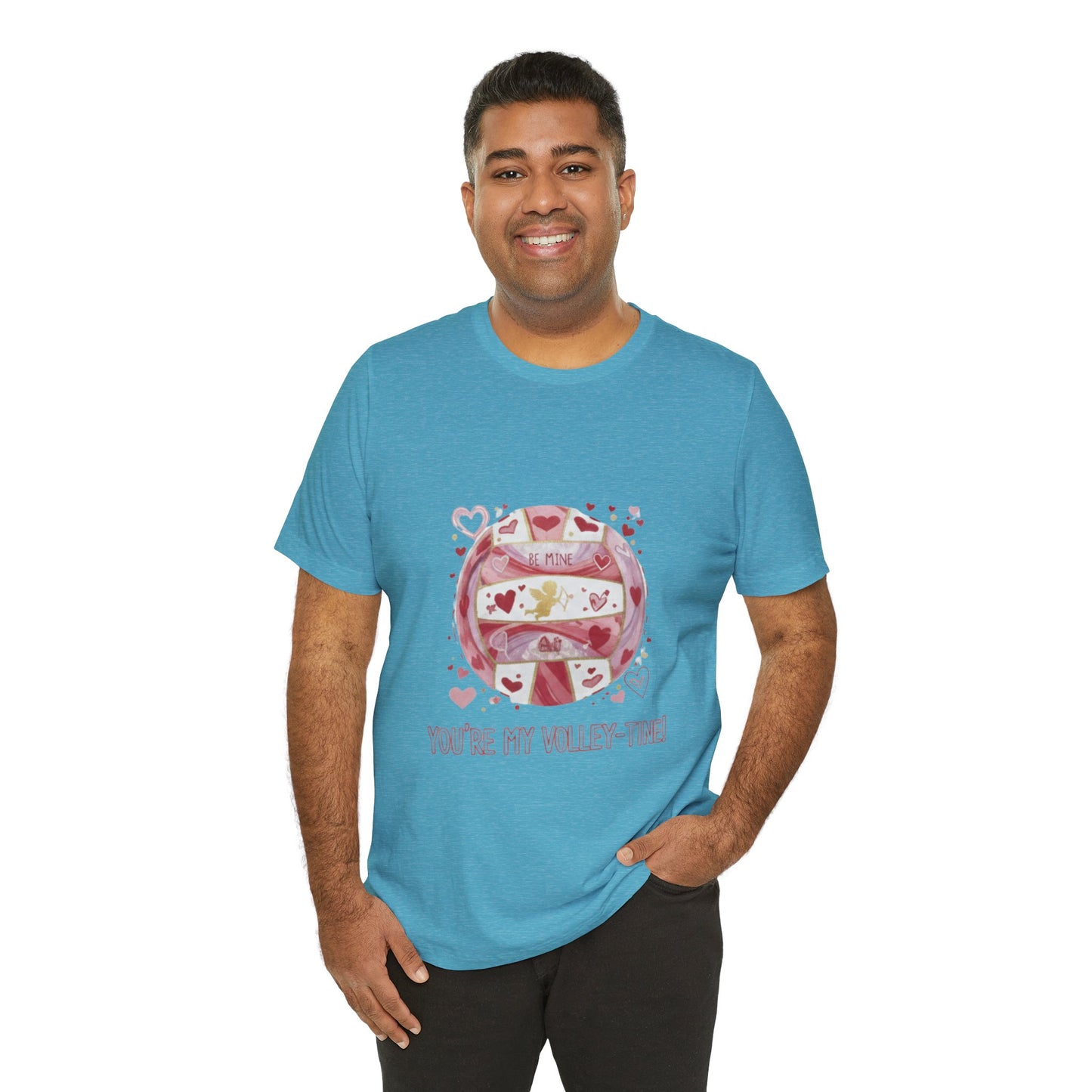 Cute volleyball Valentine phrase shirt graphic