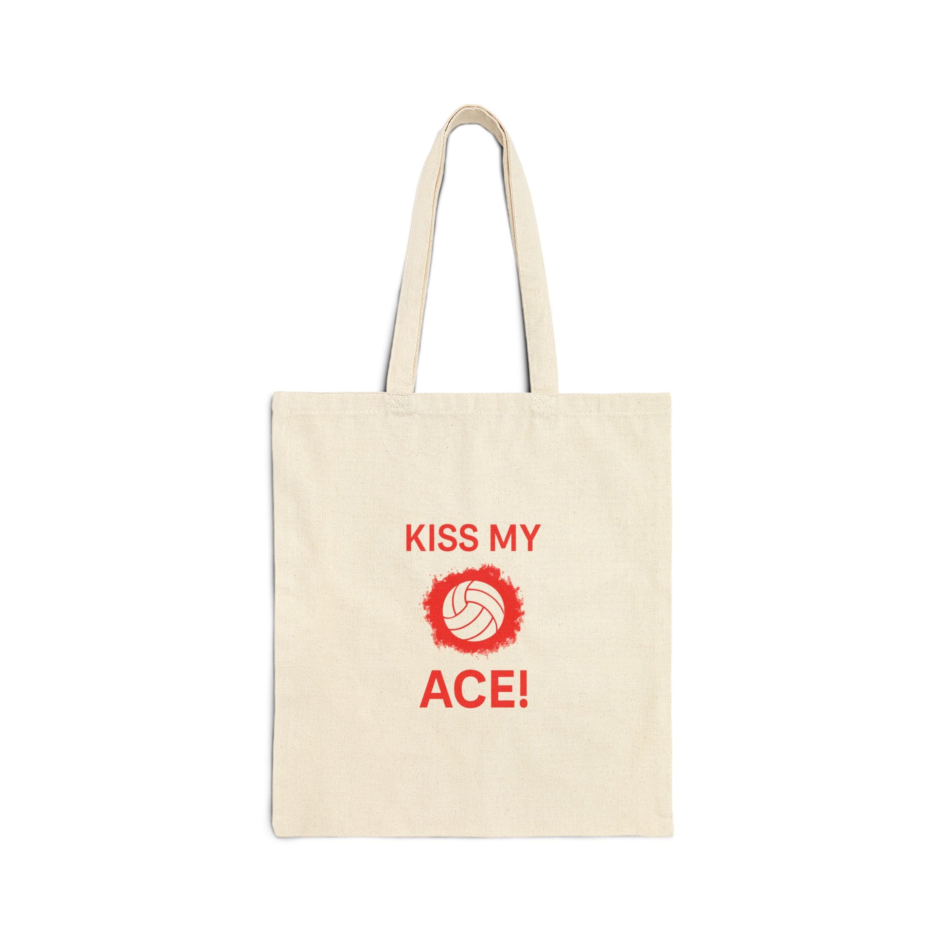 kiss my ace volleyball tote bag with bold slogan