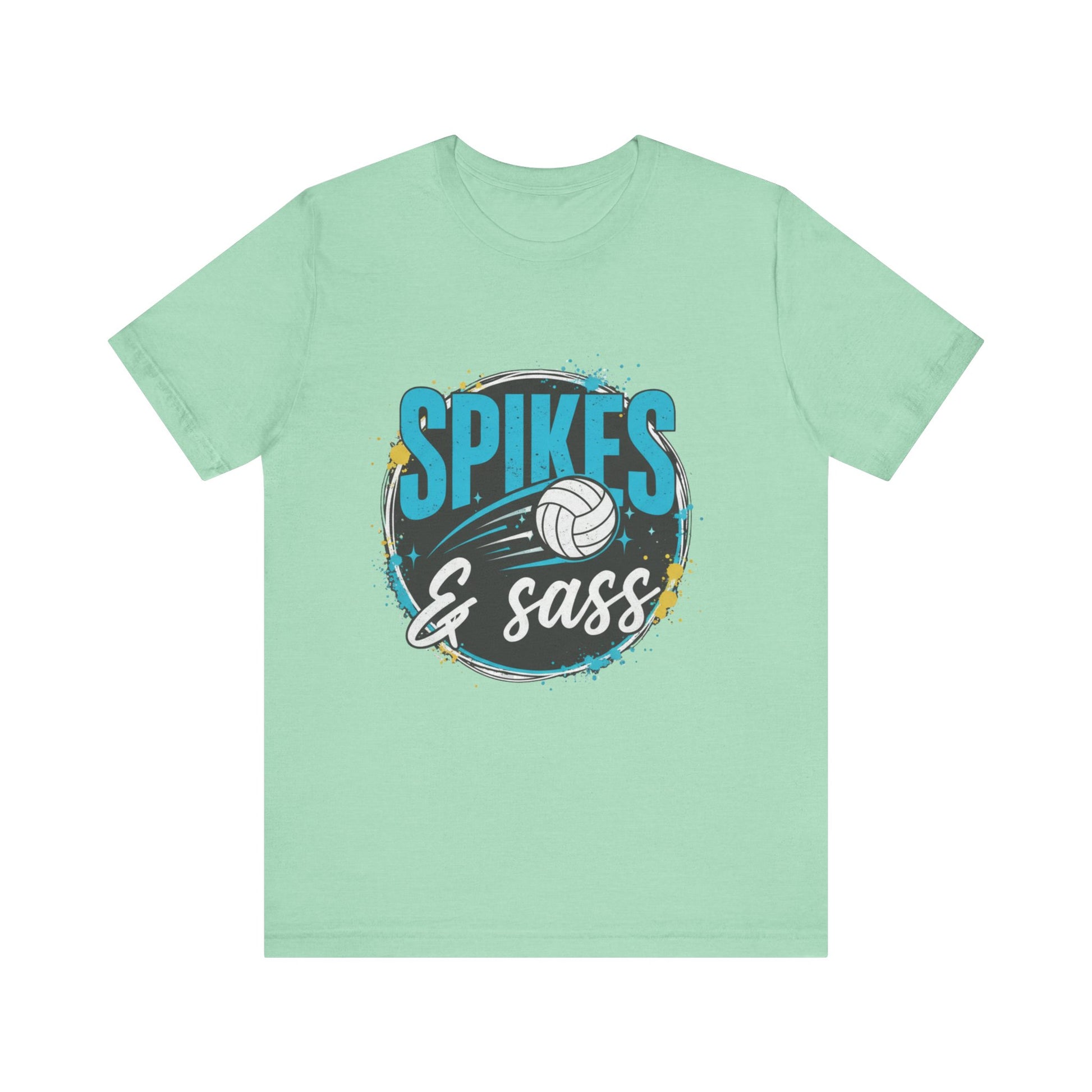 Funny volleyball shirt with bold blue lettering