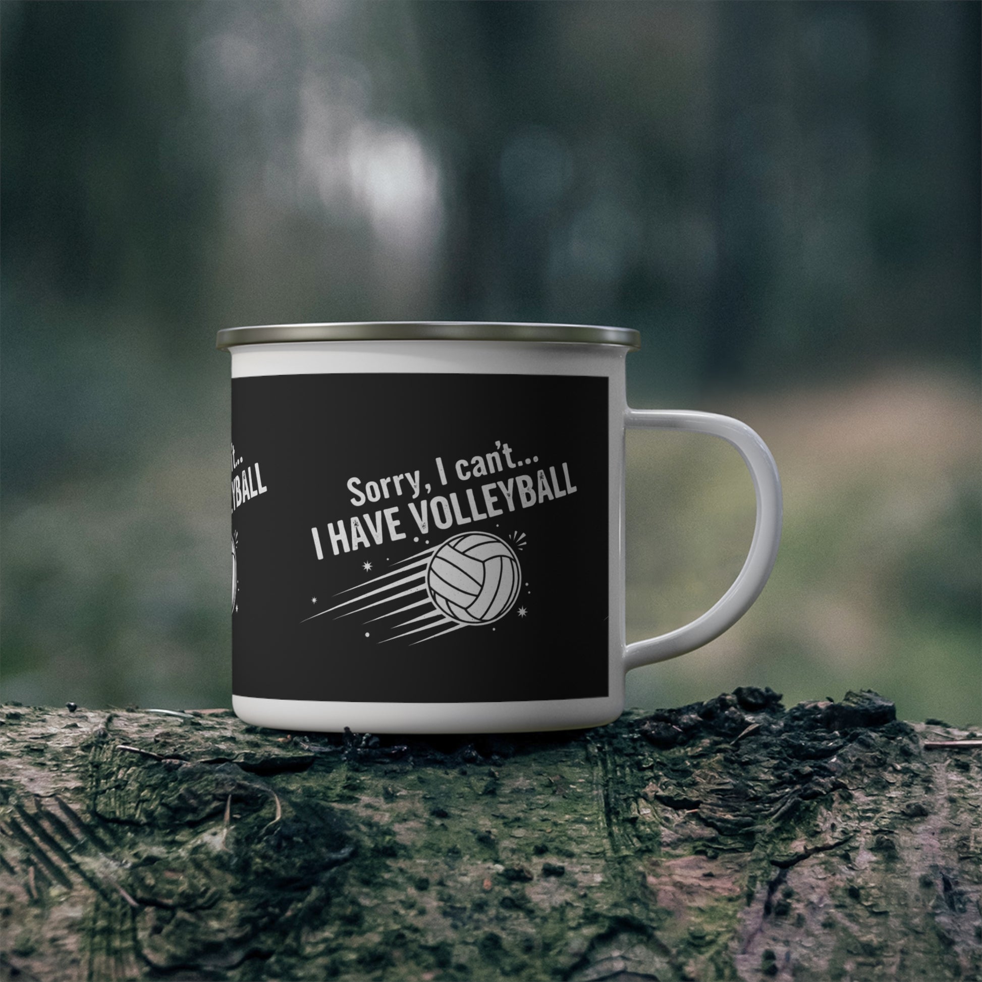 Volleyball quote enamel mug