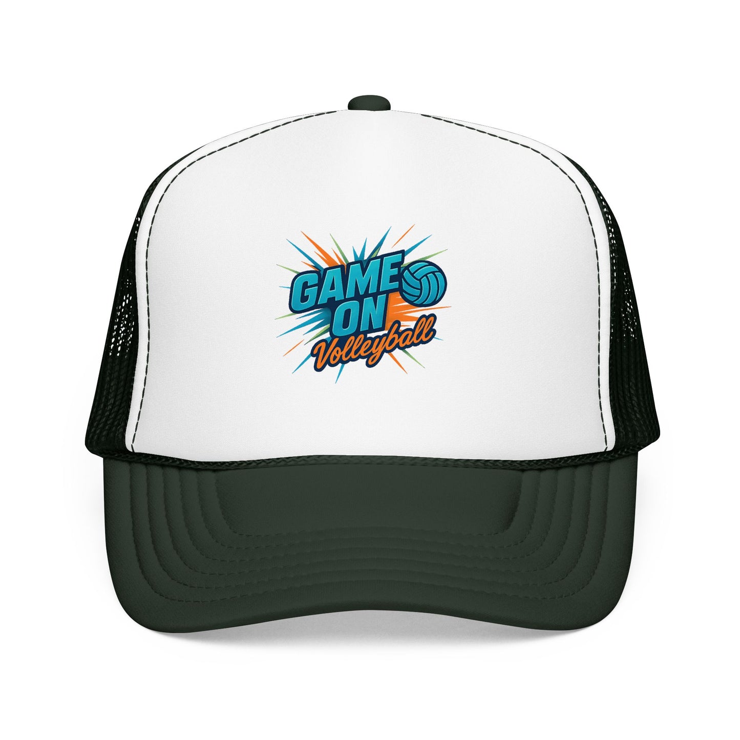 Game On exclamation volleyball trucker hat design