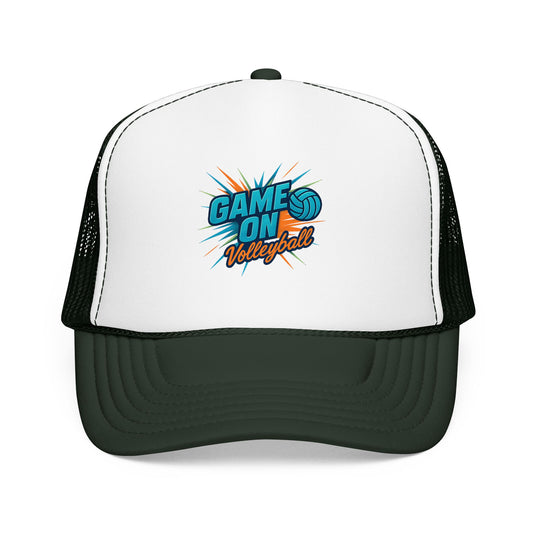 Game On exclamation volleyball trucker hat design