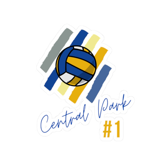 Central Park Volleyball #1 Sticker front view, multi-color design