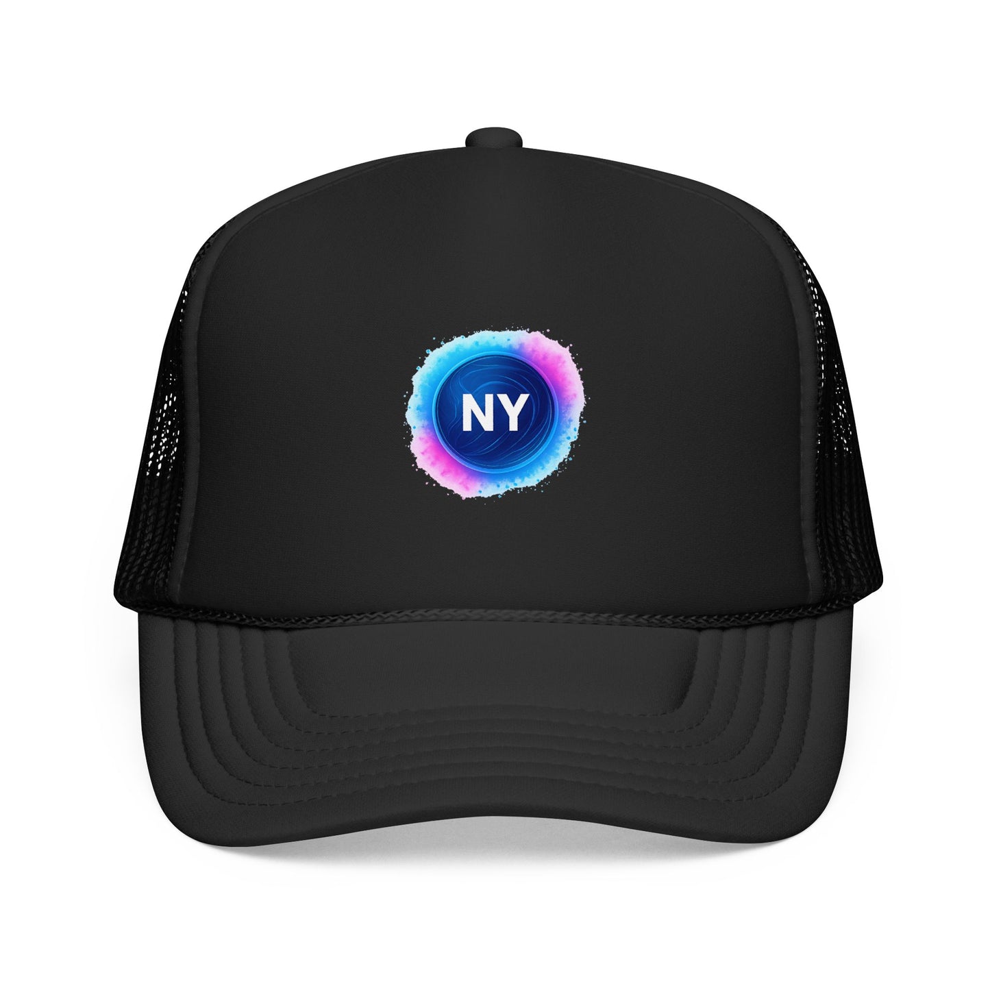 New York volleyball in space trucker hat design