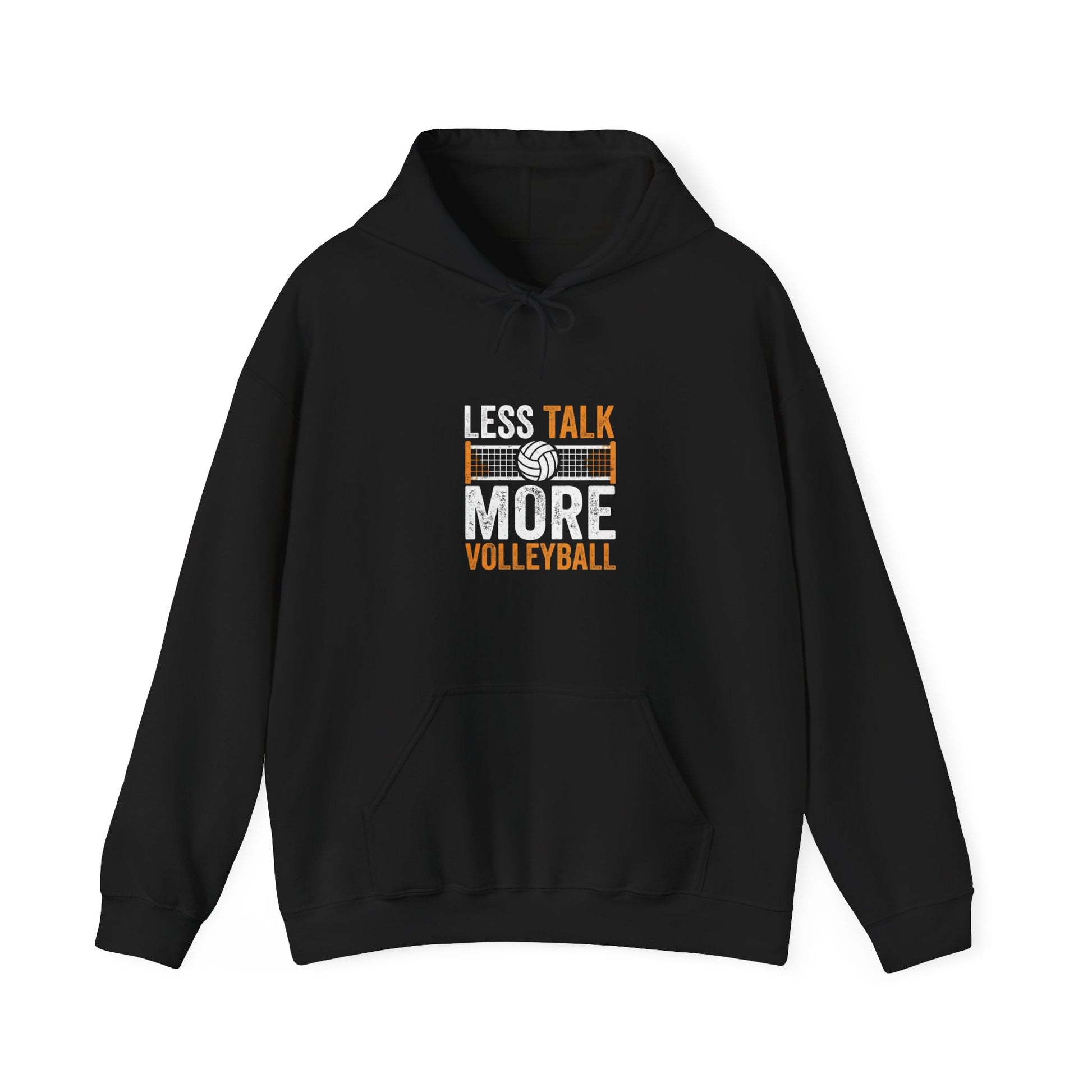 Less Talk More Volleyball bold typography hoodie design