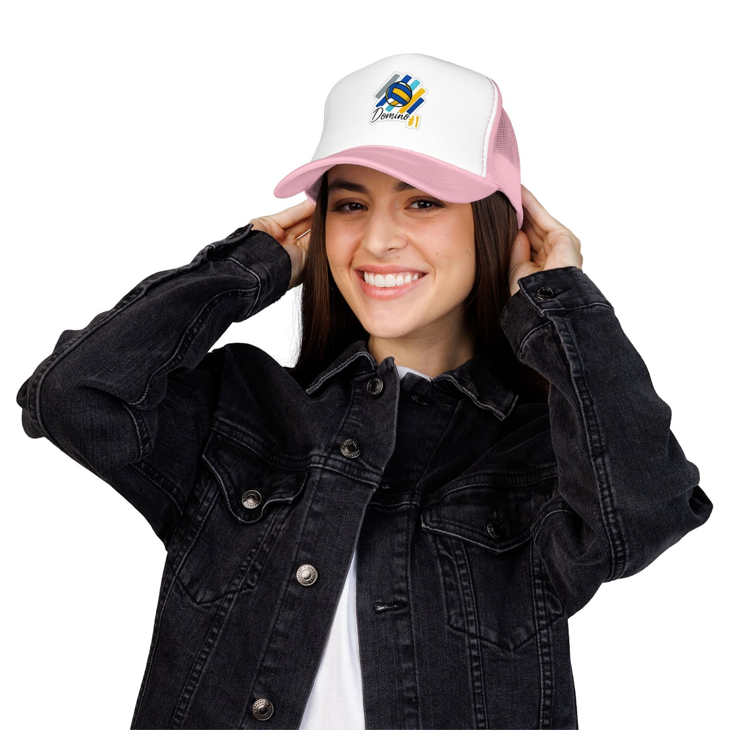 Clean Domino Park #1 text embroidered trucker hat