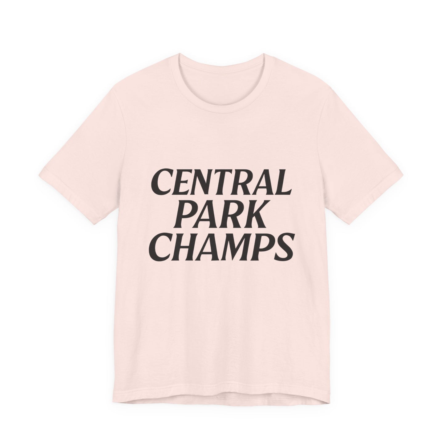 Central Park Champs t-shirt with bold graphic on front.