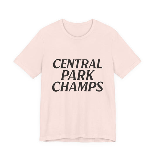 Central Park Champs t-shirt with bold graphic on front.