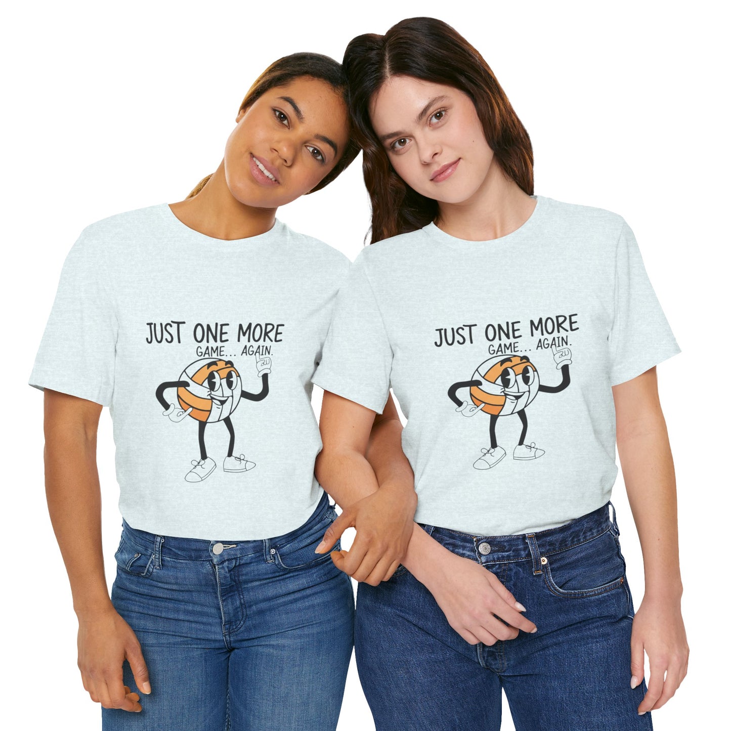 Soft cotton tee with funny volleyball phrase