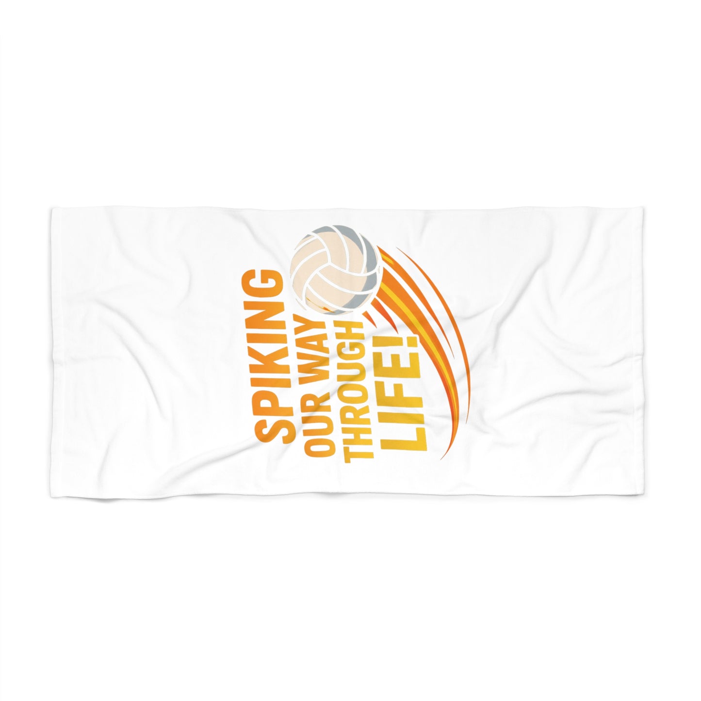 Spiking My Way Through Life volleyball beach towel