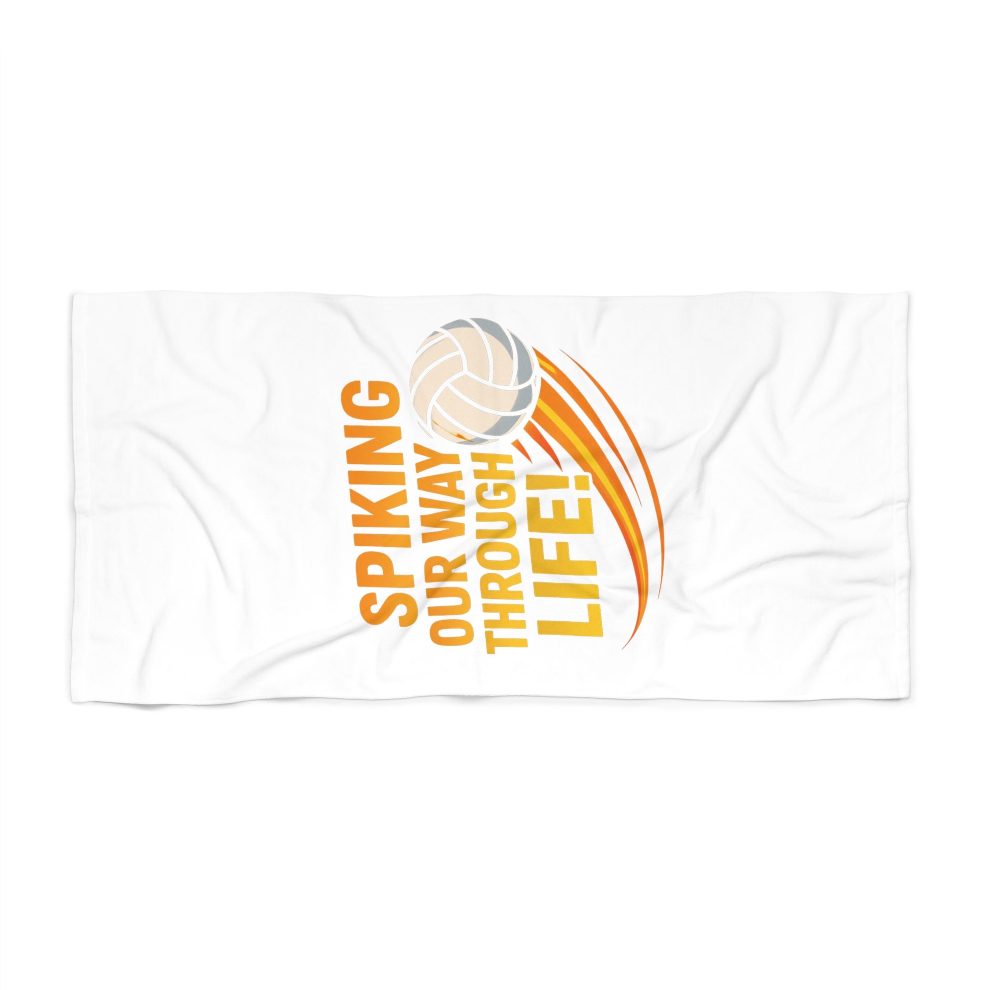 Spiking My Way Through Life volleyball beach towel