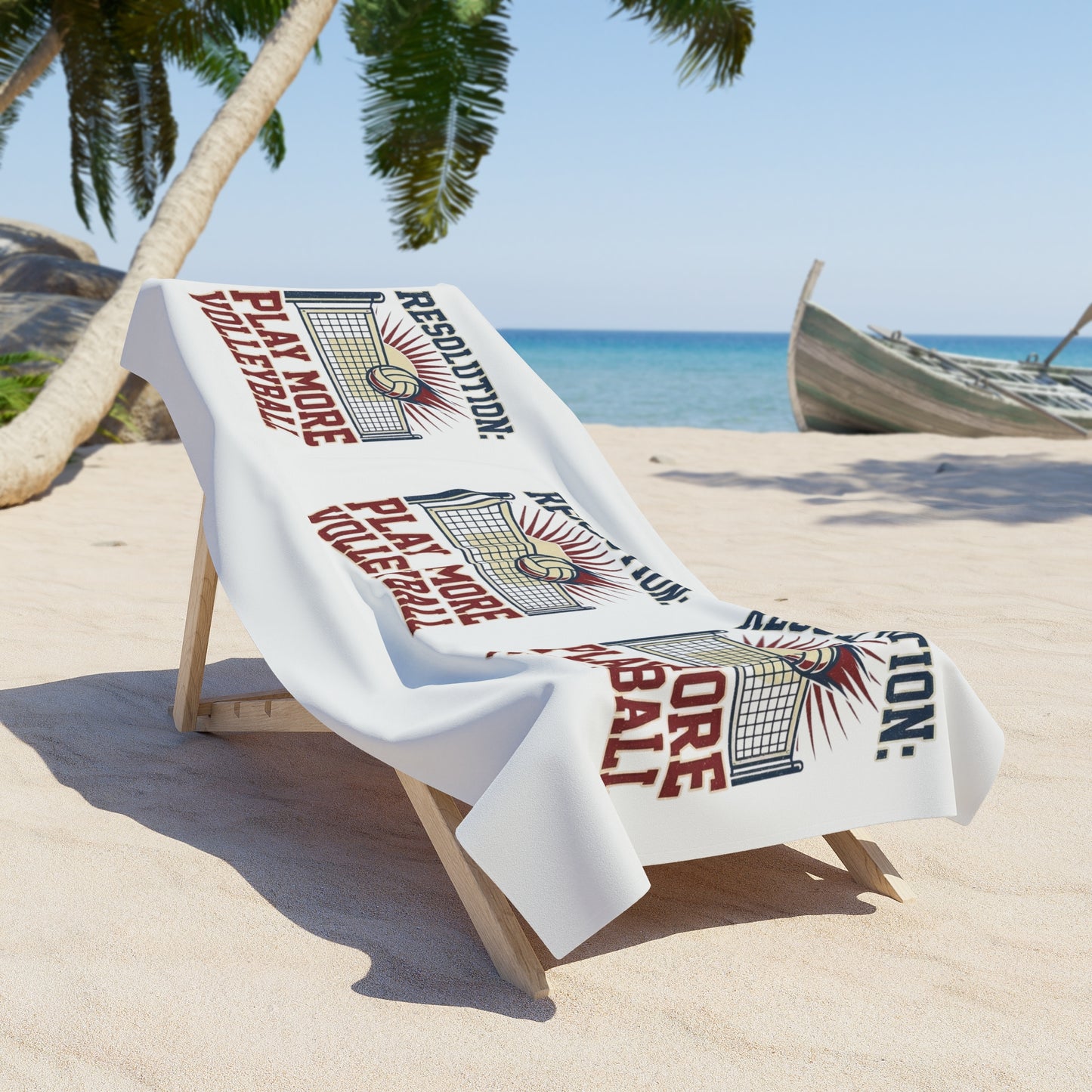 Clean volleyball resolution typography towel artwork