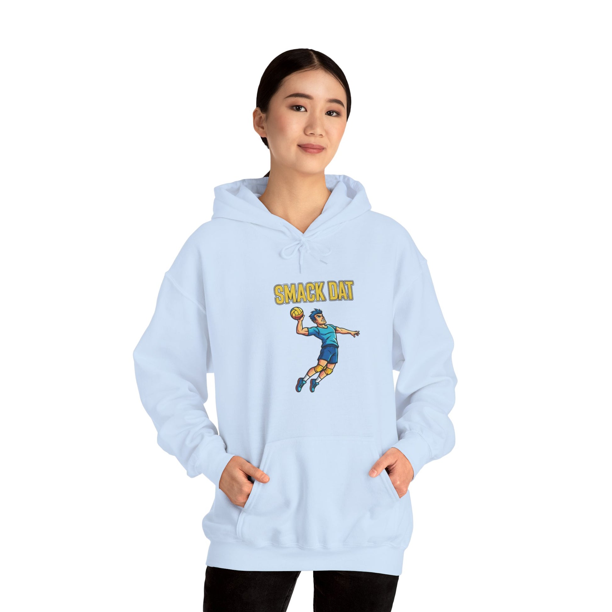 Volleyball attack cartoon graphic hoodie artwork
