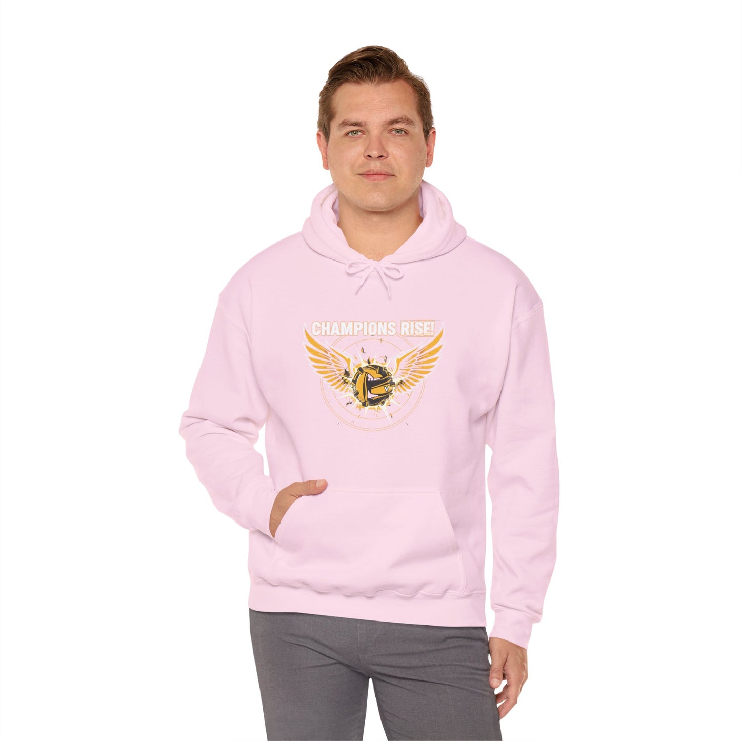 Volleyball player hoodie with winged volleyball motif