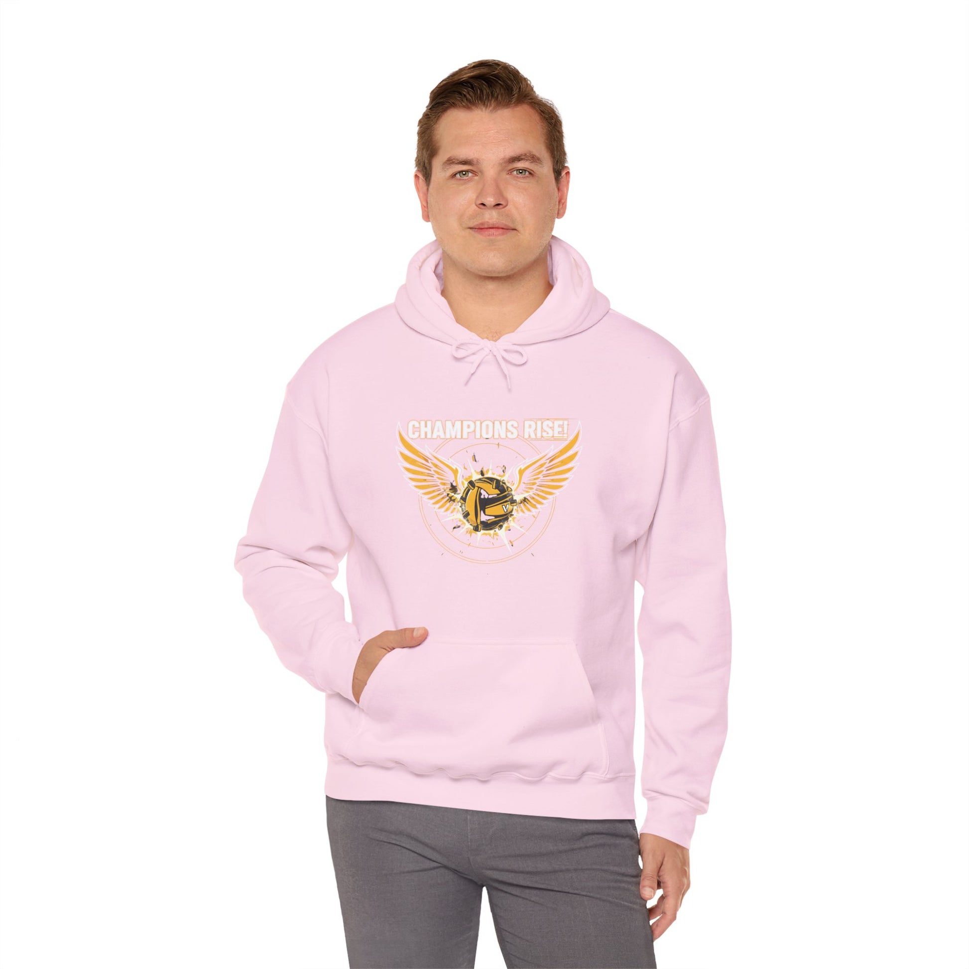 Volleyball player hoodie with winged volleyball motif