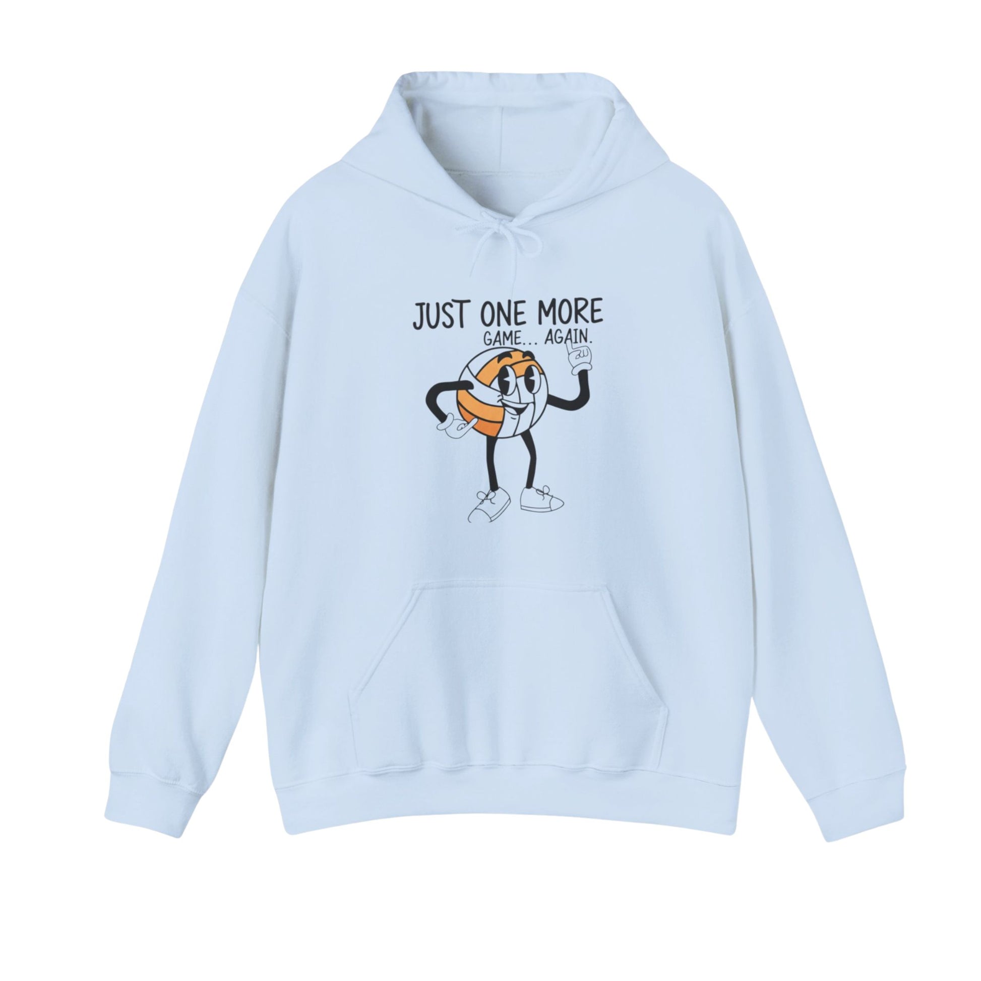 Black fleece hoodie featuring funny volleyball slogan