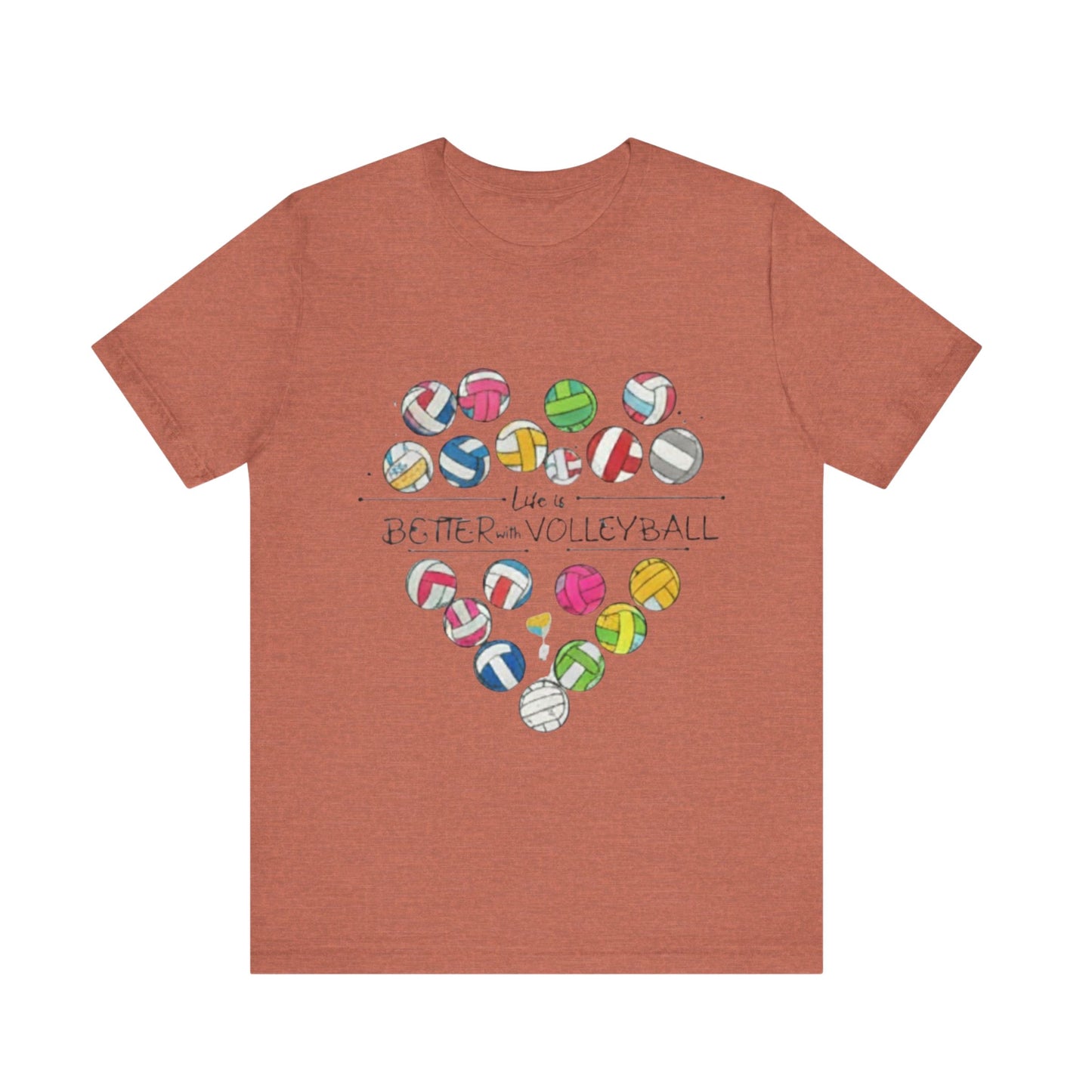Volleyball heart graphic t-shirt