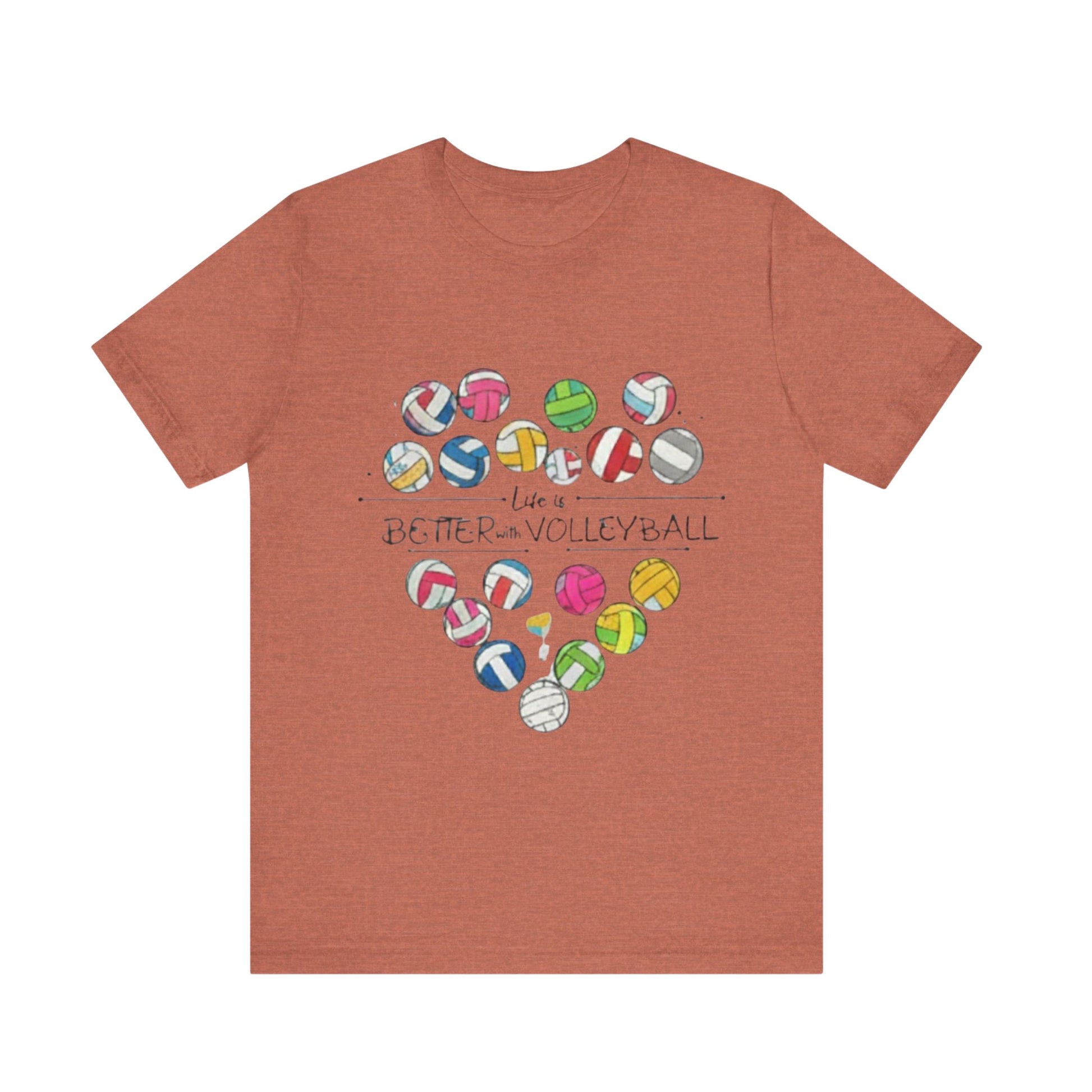 Volleyball heart graphic t-shirt