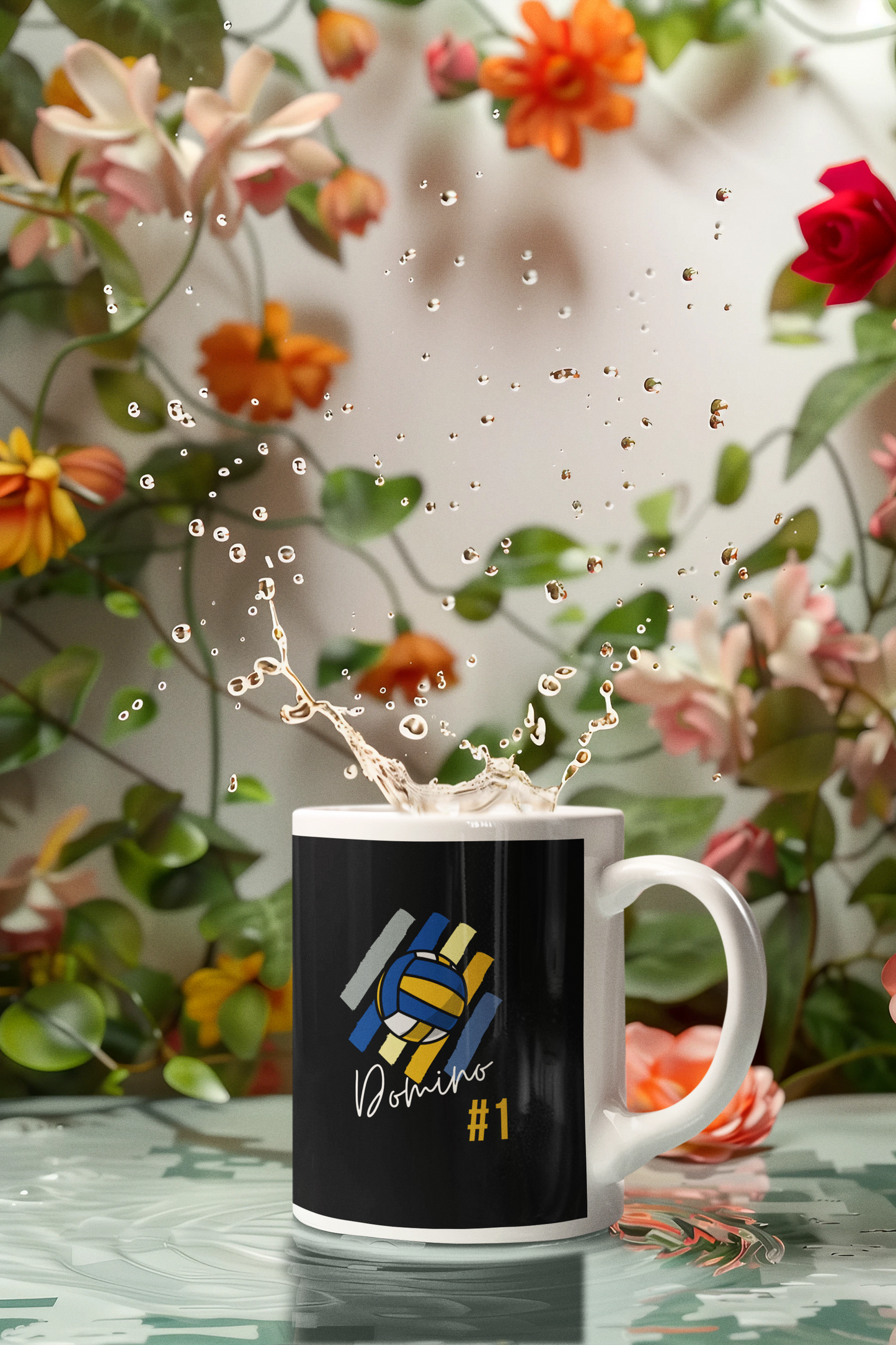 Lightweight enamel mug featuring Domino Park Volleyball #1 print
